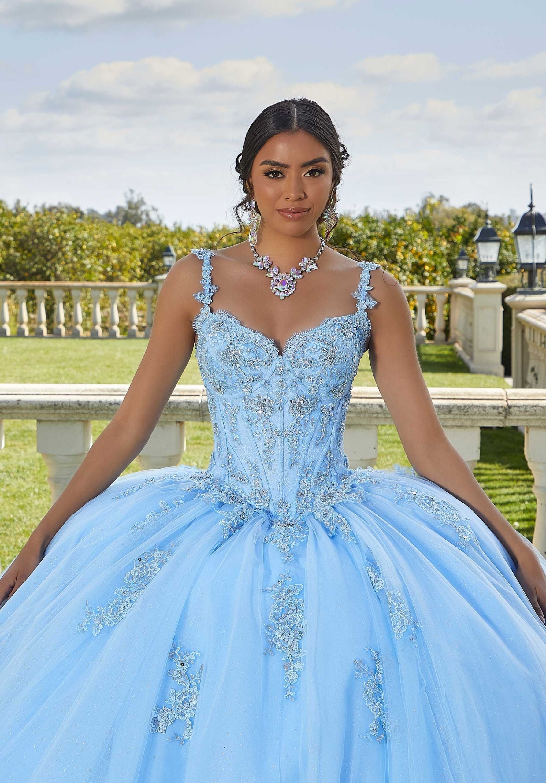 Sweetheart Floor-Length Tulle Quinceañera Ball Gown MGNY Madeline Gardner New York 89422