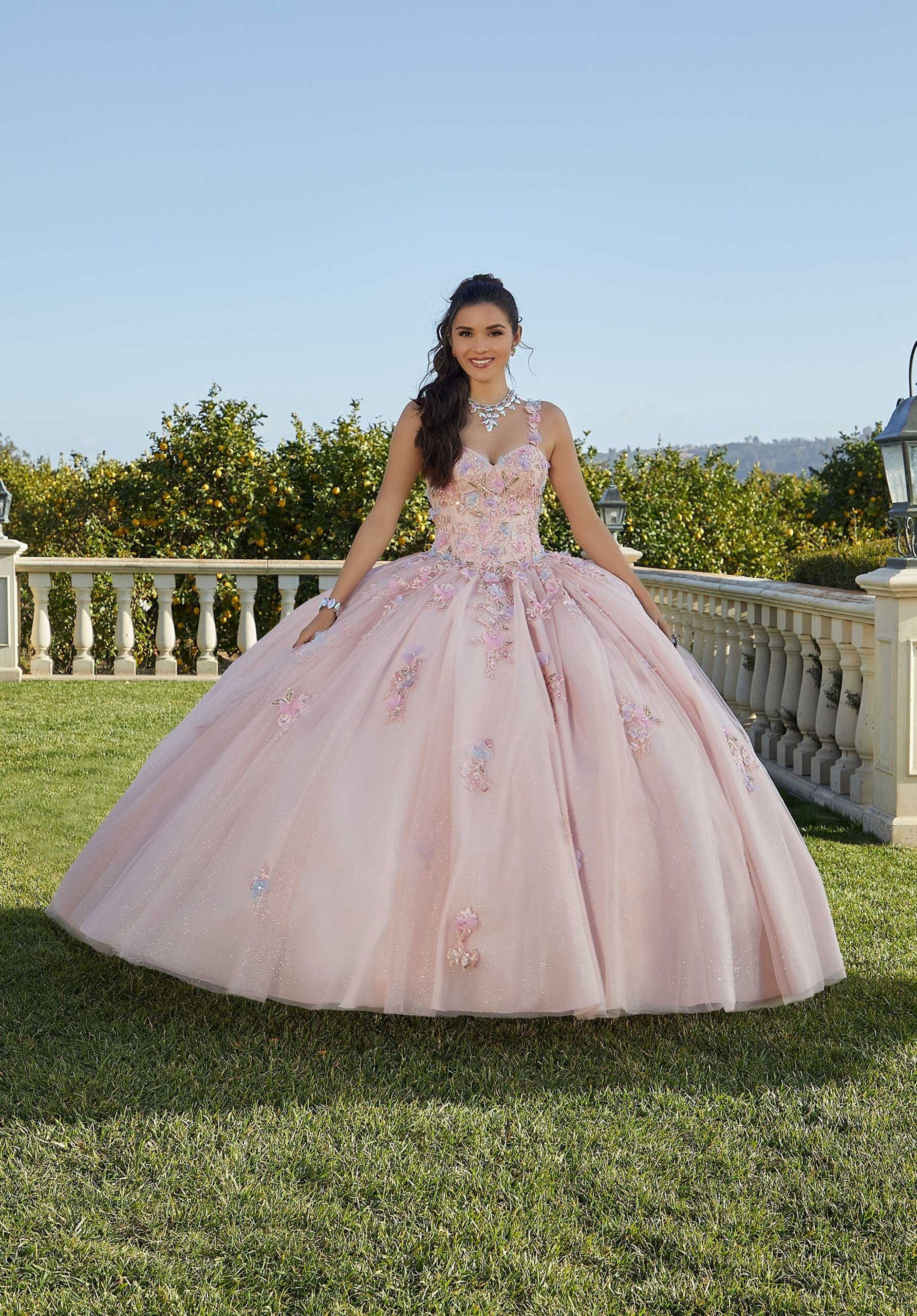Sweetheart Floor-Length Tulle Quinceañera Ball Gown MGNY Madeline Gardner New York 89424