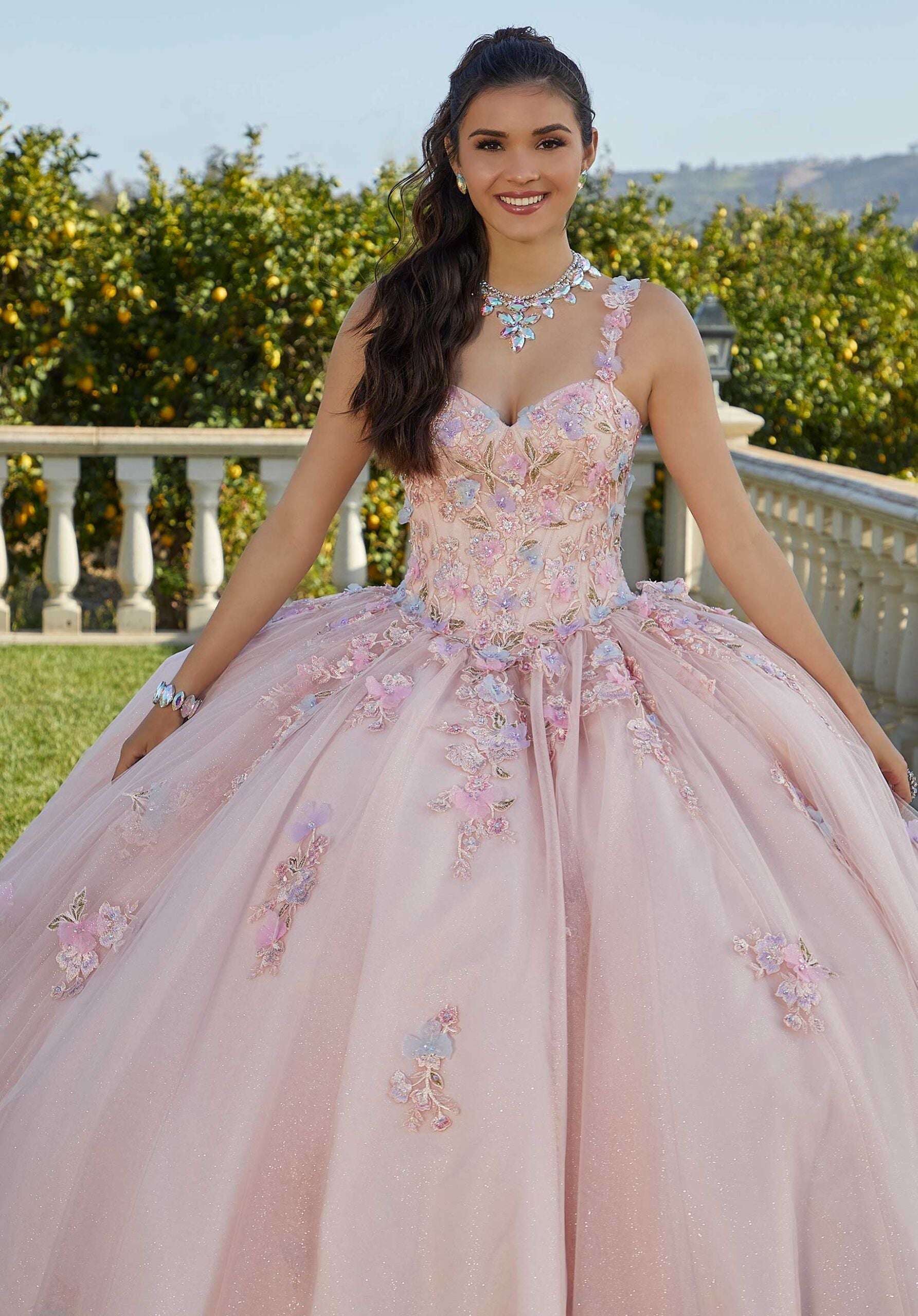 Sweetheart Floor-Length Tulle Quinceañera Ball Gown MGNY Madeline Gardner New York 89424