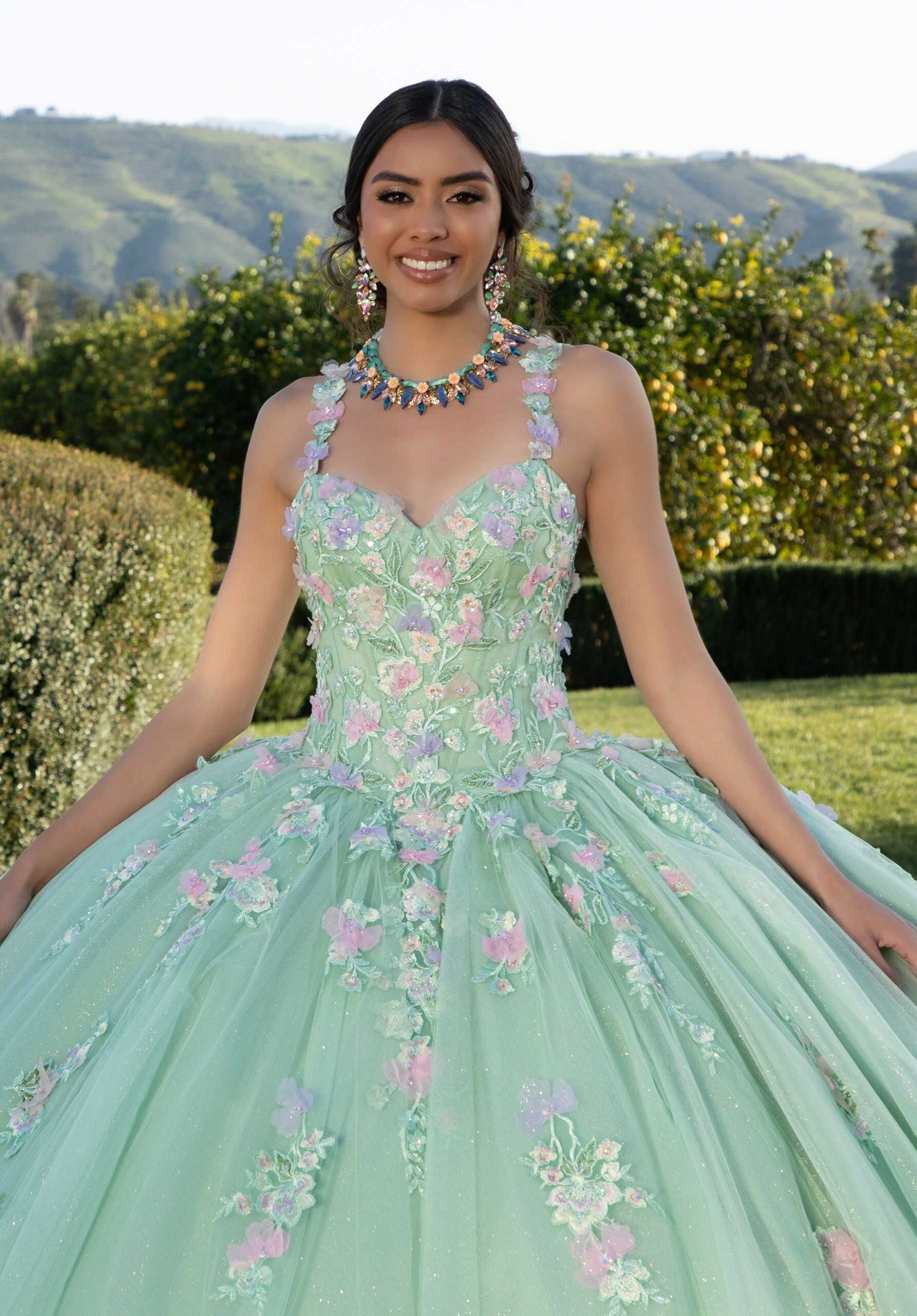 Sweetheart Floor-Length Tulle Quinceañera Ball Gown MGNY Madeline Gardner New York 89424