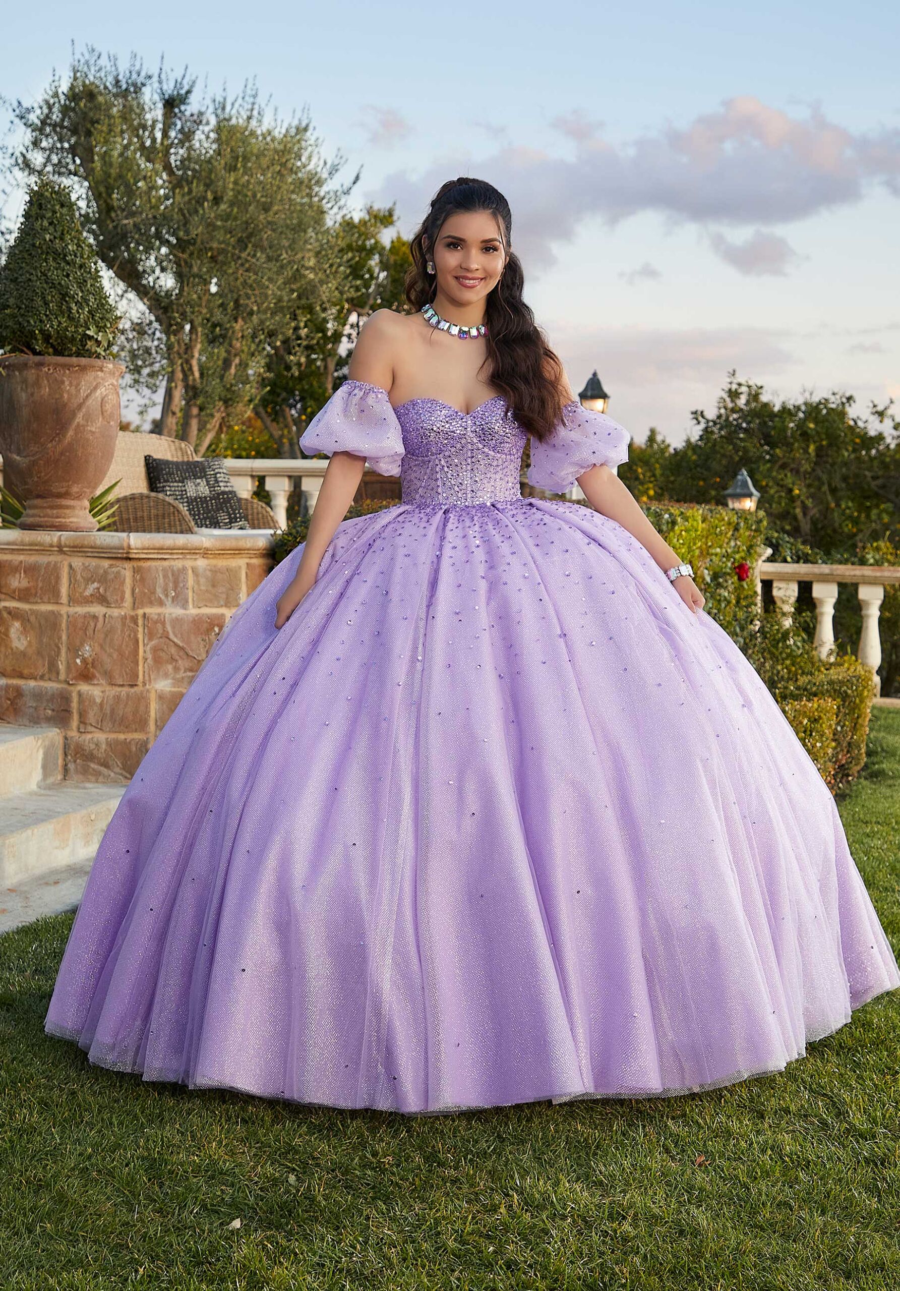 Sweetheart Floor-Length Tulle Quinceañera Ball Gown MGNY Madeline Gardner New York 89426