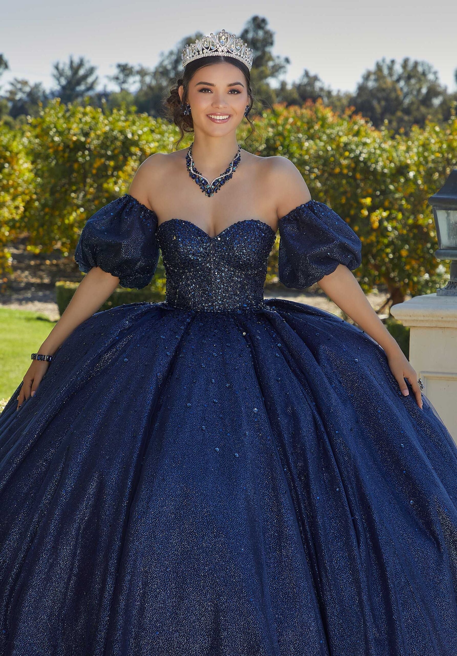 Sweetheart Floor-Length Tulle Quinceañera Ball Gown MGNY Madeline Gardner New York 89426