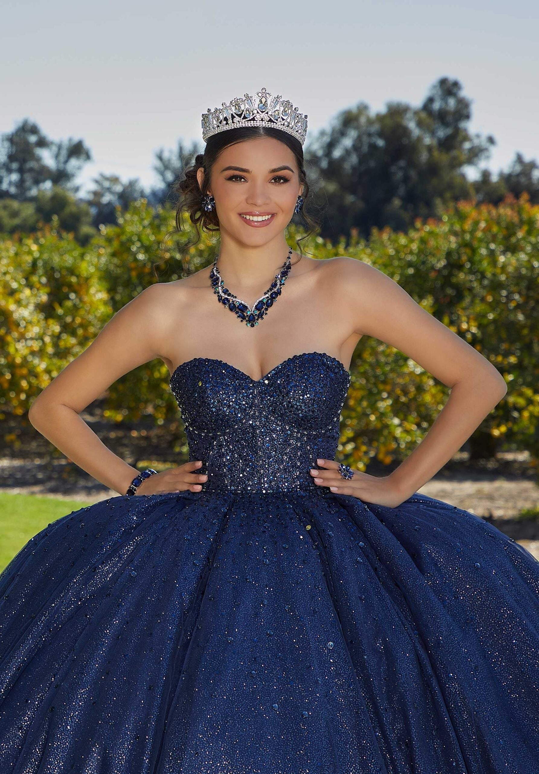 Sweetheart Floor-Length Tulle Quinceañera Ball Gown MGNY Madeline Gardner New York 89426