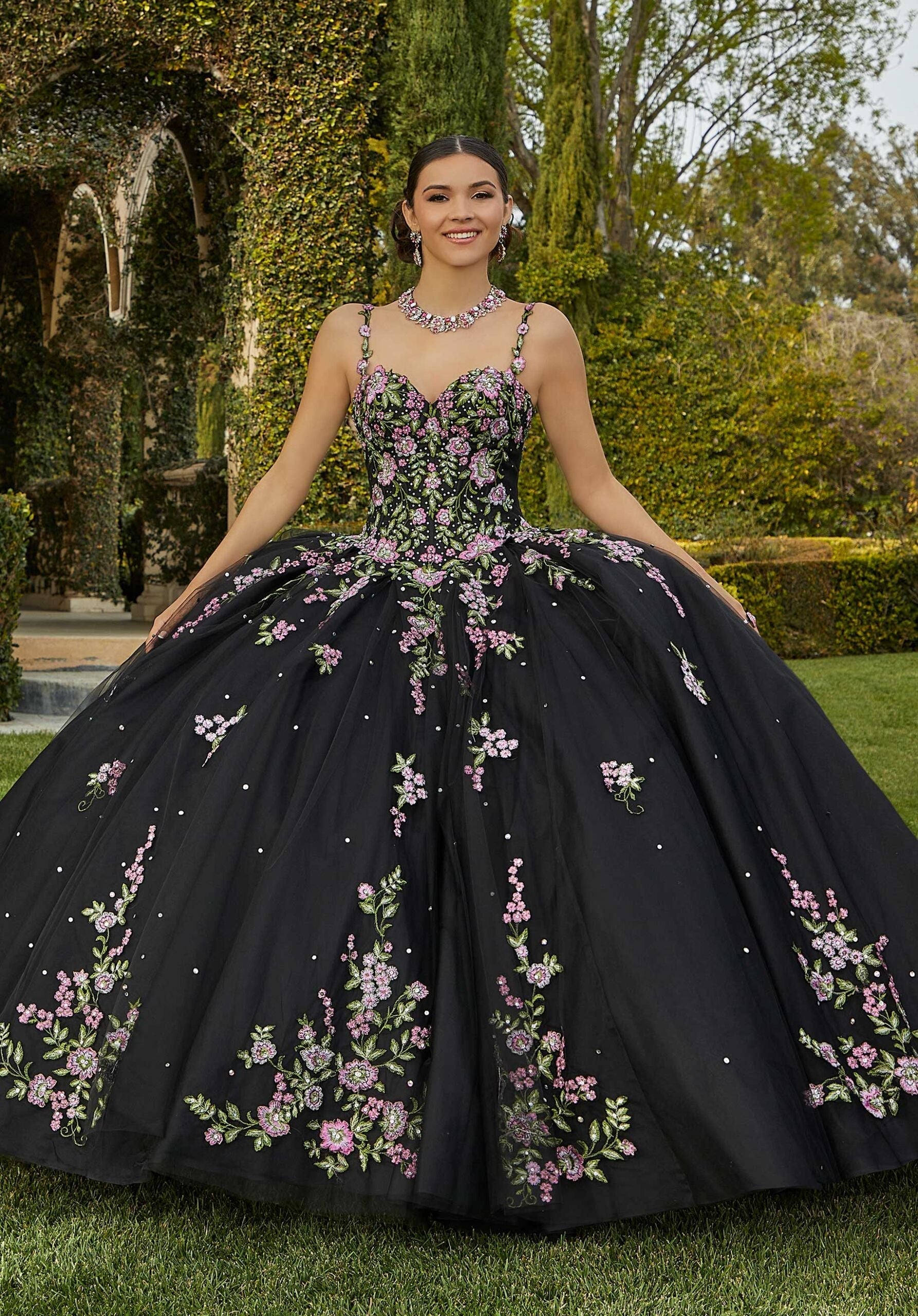 Sweetheart Floor-Length Tulle Quinceañera Ball Gown MGNY Madeline Gardner New York 89435