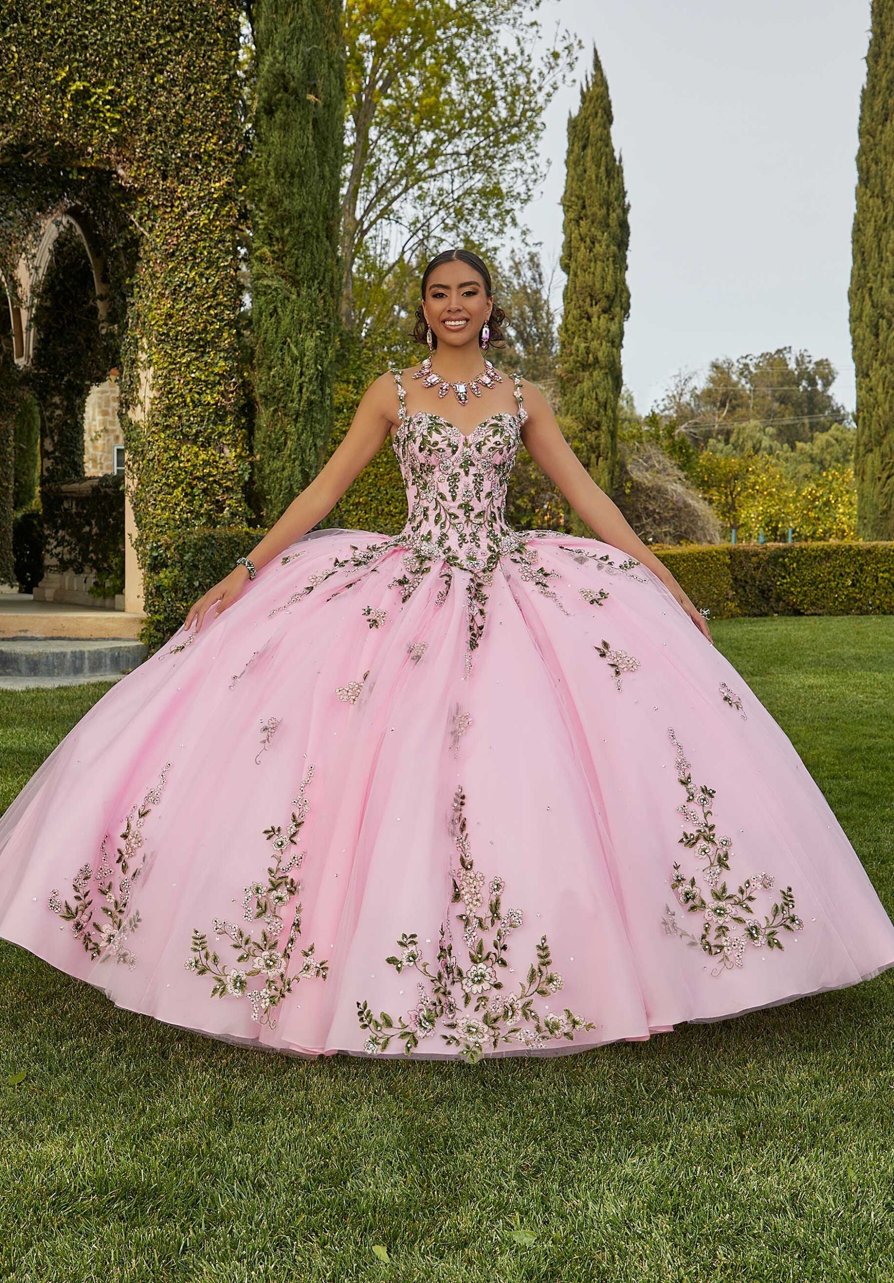 Sweetheart Floor-Length Tulle Quinceañera Ball Gown MGNY Madeline Gardner New York 89435
