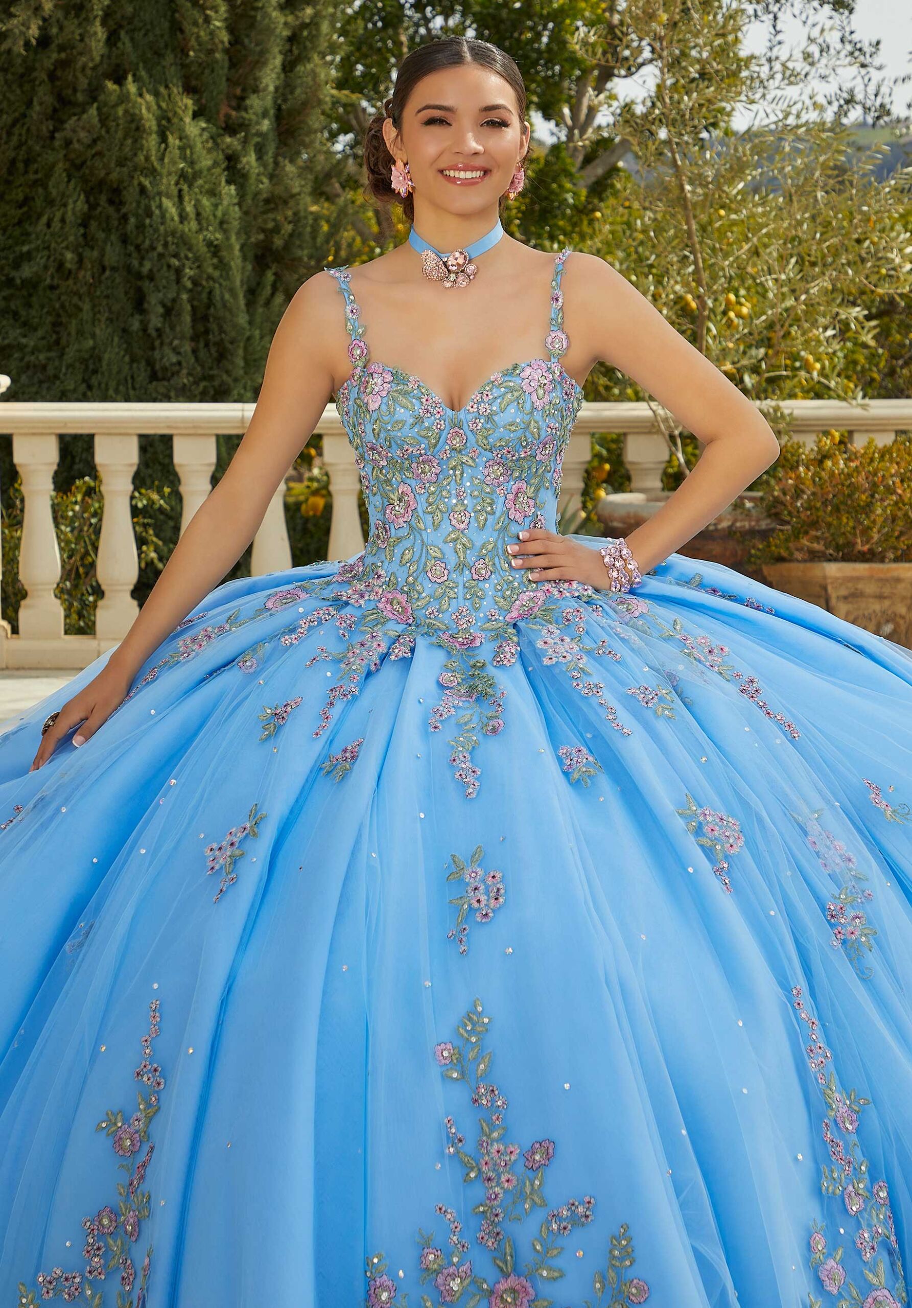 Sweetheart Floor-Length Tulle Quinceañera Ball Gown MGNY Madeline Gardner New York 89435