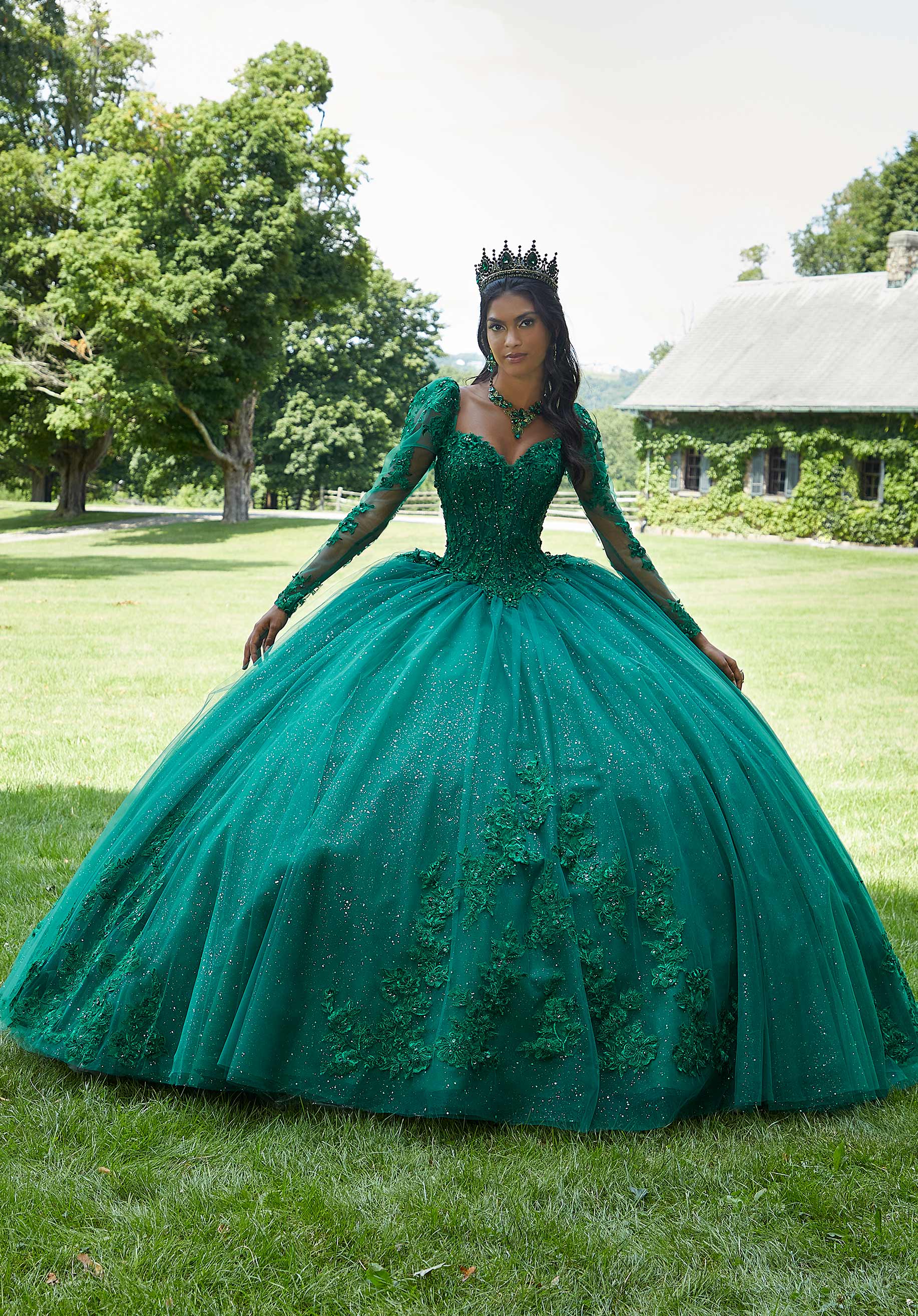 Sweetheart Floor-Length Tulle Quinceañera Ball Gown MGNY Madeline Gardner New York 89443