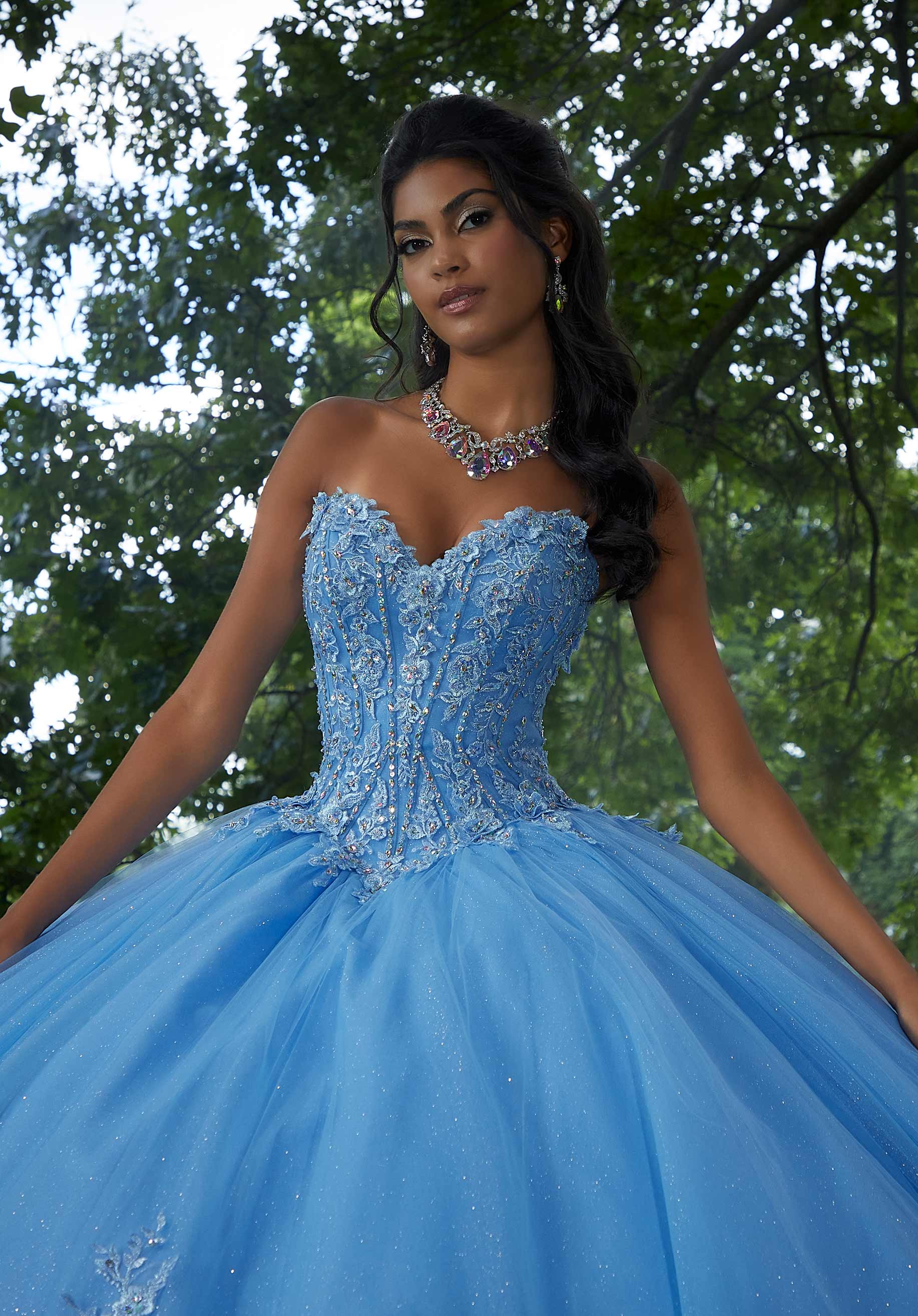 Sweetheart Floor-Length Tulle Quinceañera Ball Gown MGNY Madeline Gardner New York 89443