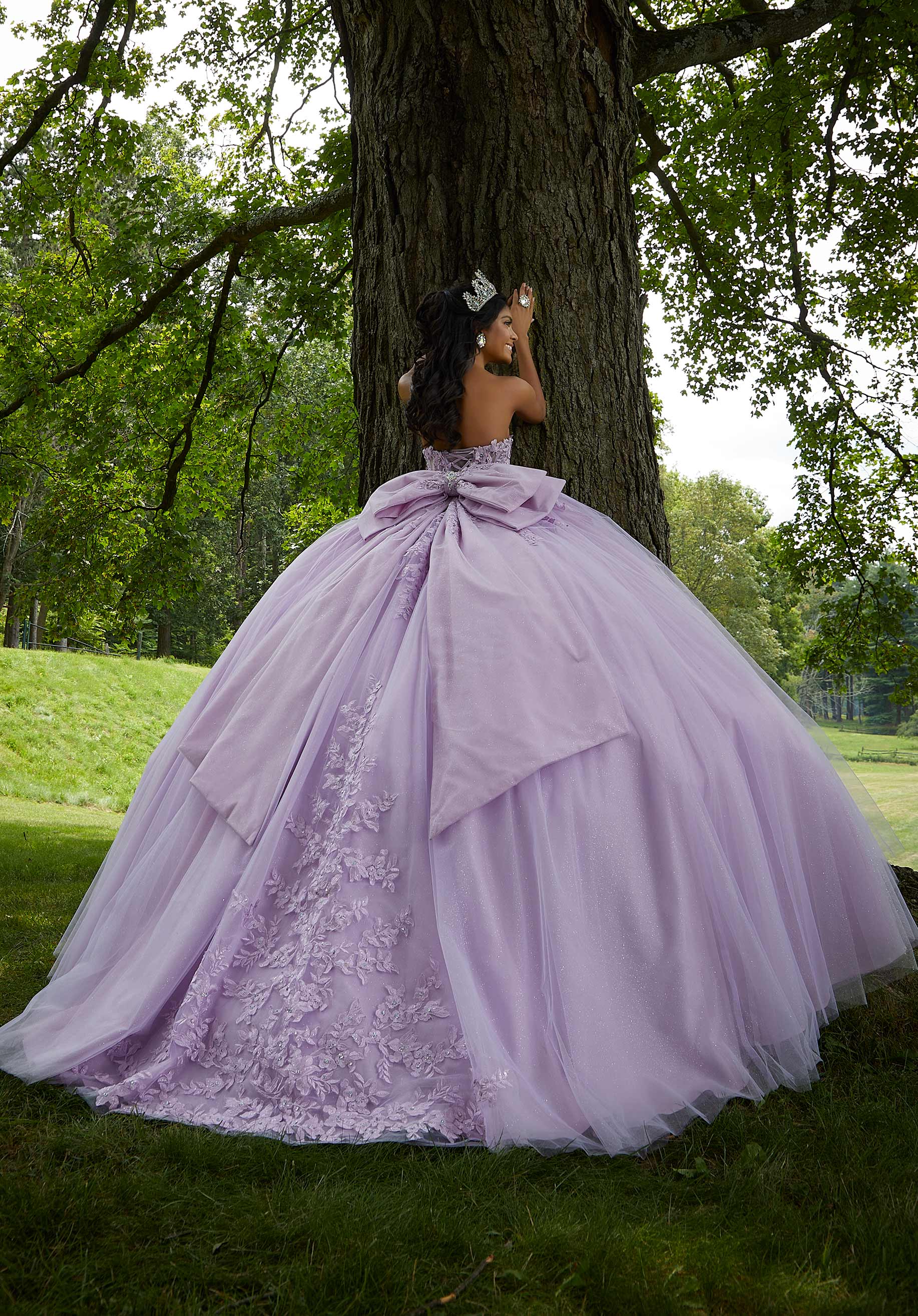 Off-the-Shoulder Floor-Length Tulle Quinceañera Ball Gown MGNY Madeline Gardner New York 89454