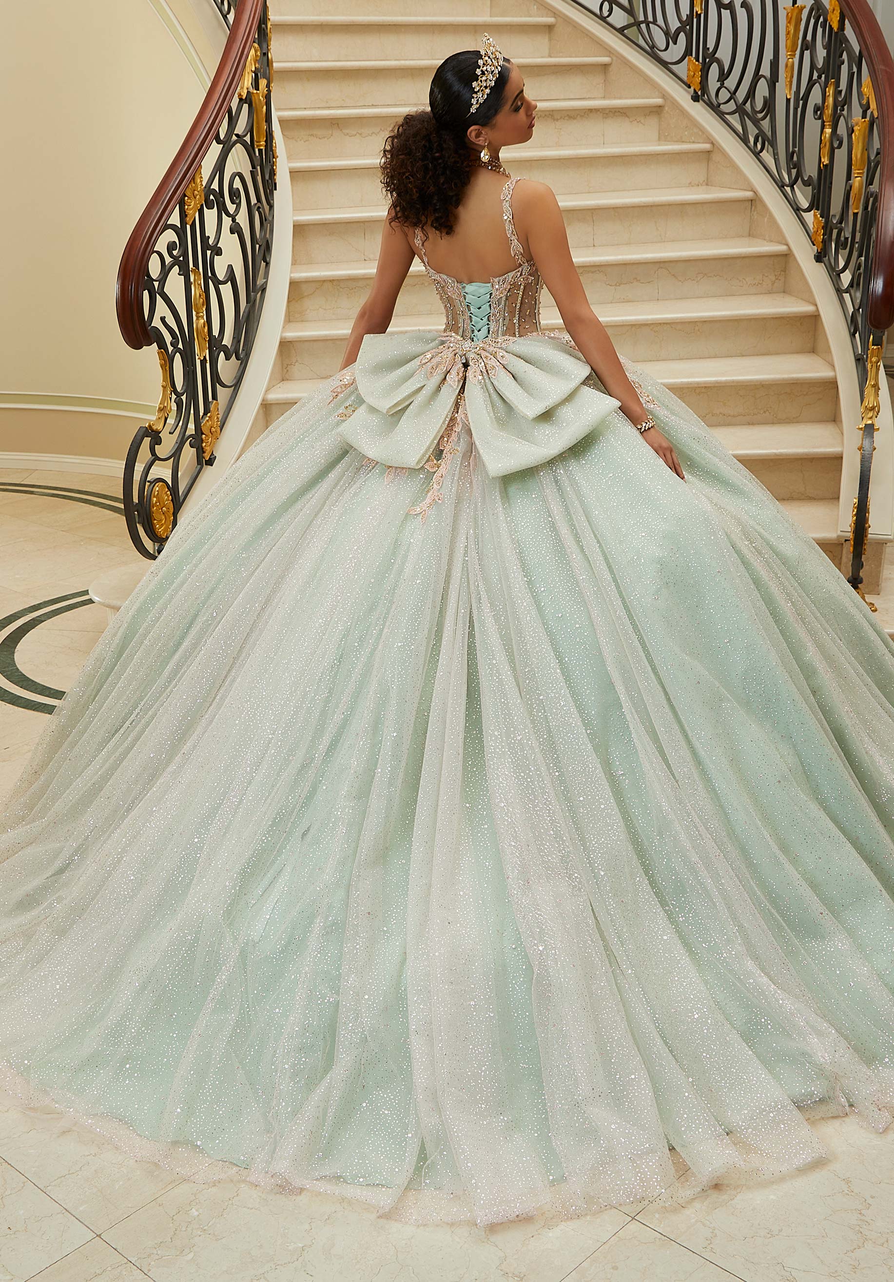 Sweetheart Floor-Length Tulle Quinceañera Ball Gown MGNY Madeline Gardner New York 89471
