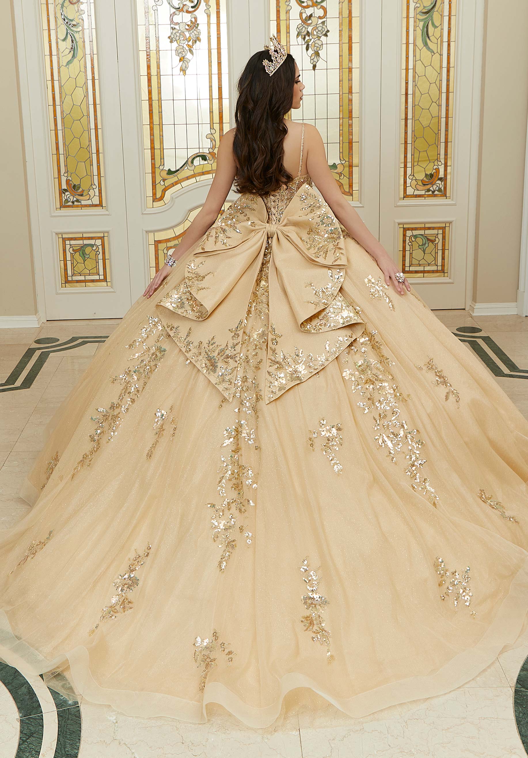 Sweetheart Floor-Length Tulle Quinceañera Ball Gown MGNY Madeline Gardner New York 89472