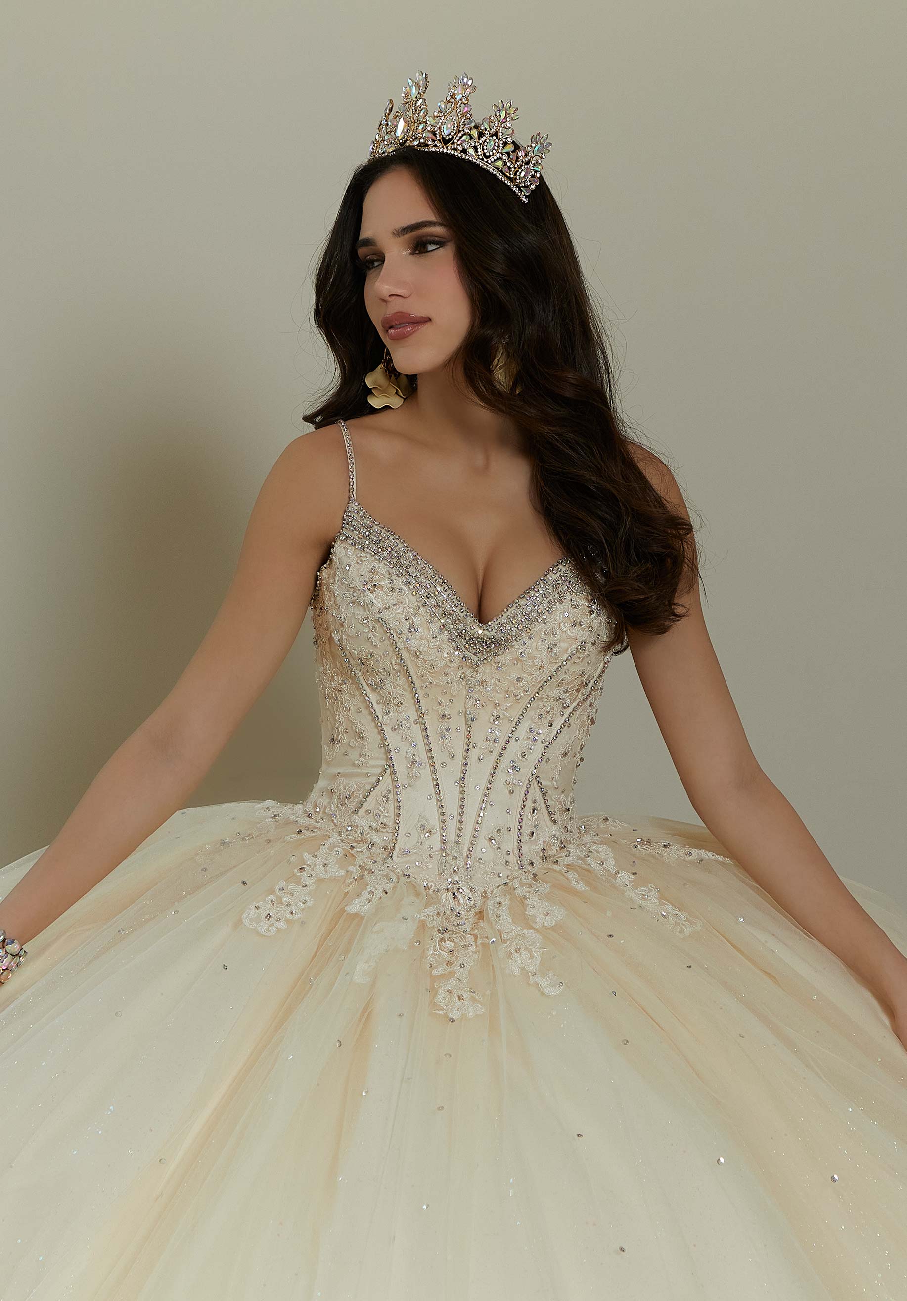 Sweetheart Floor-Length Tulle Quinceañera Ball Gown MGNY Madeline Gardner New York 89482