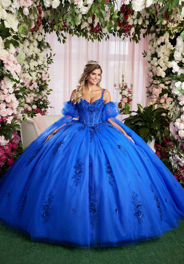 MGNY Madeline Gardner New York 89504 Long Glitter Ball Gown Corset Quinceanera Dress