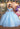Quinceniera Dresses Long Sweet 16 3D Floral Quinceanera Dress Bahama Blue/Light Blue