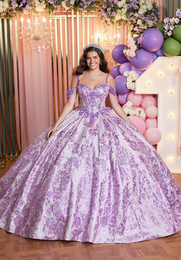 MGNY Madeline Gardner New York 89506 Quinceanera Dress Metallic Long Ball Gown