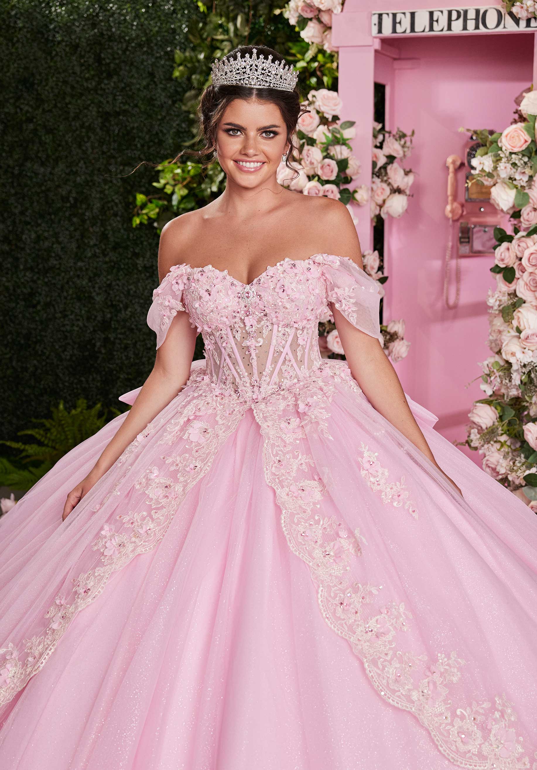 Quinceniera Dresses Long Beaded Quinceanera Dress Tiered Ball Gown Pucker Up Pink