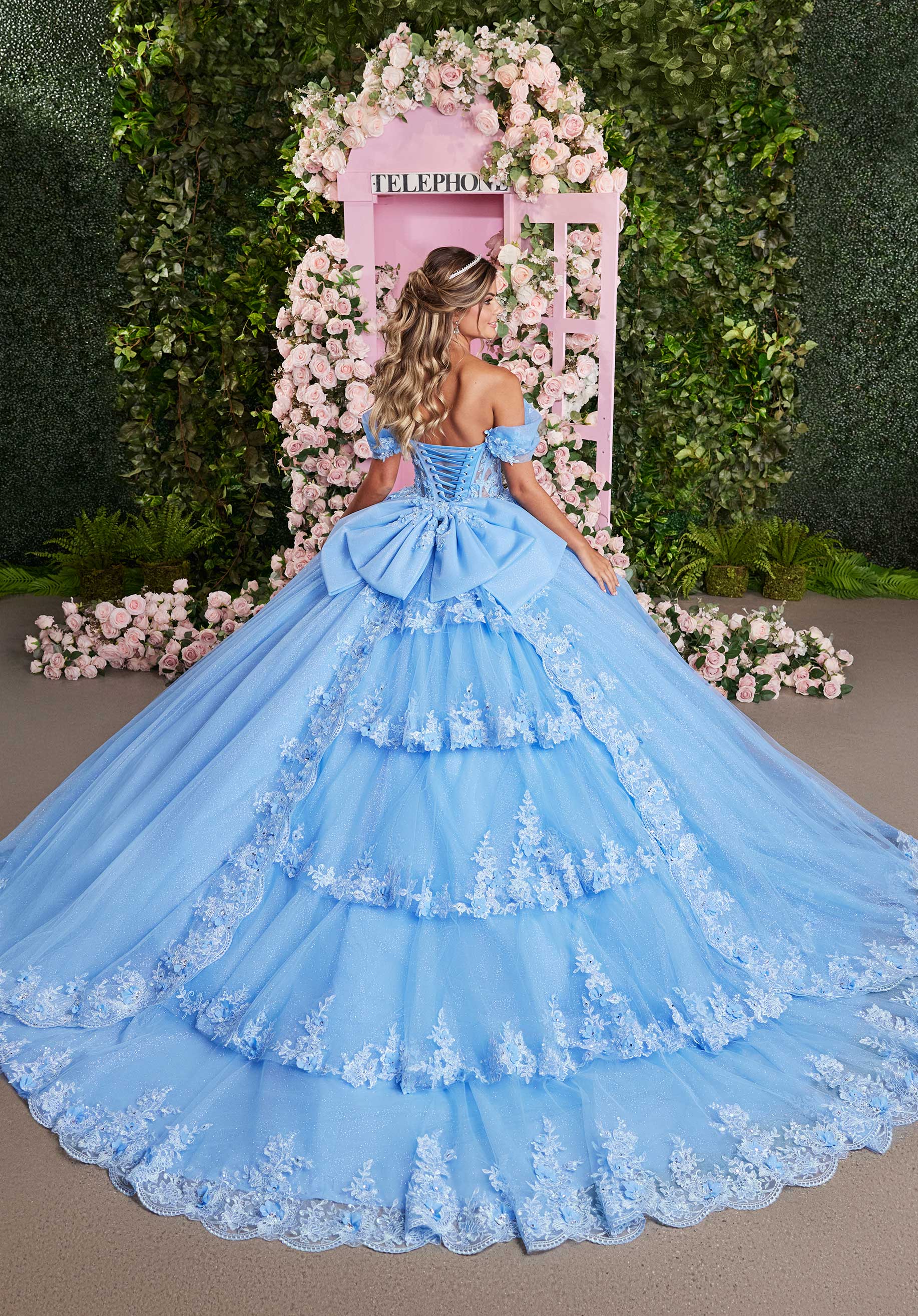 Quinceniera Dresses Long Beaded Quinceanera Dress Tiered Ball Gown French Blue