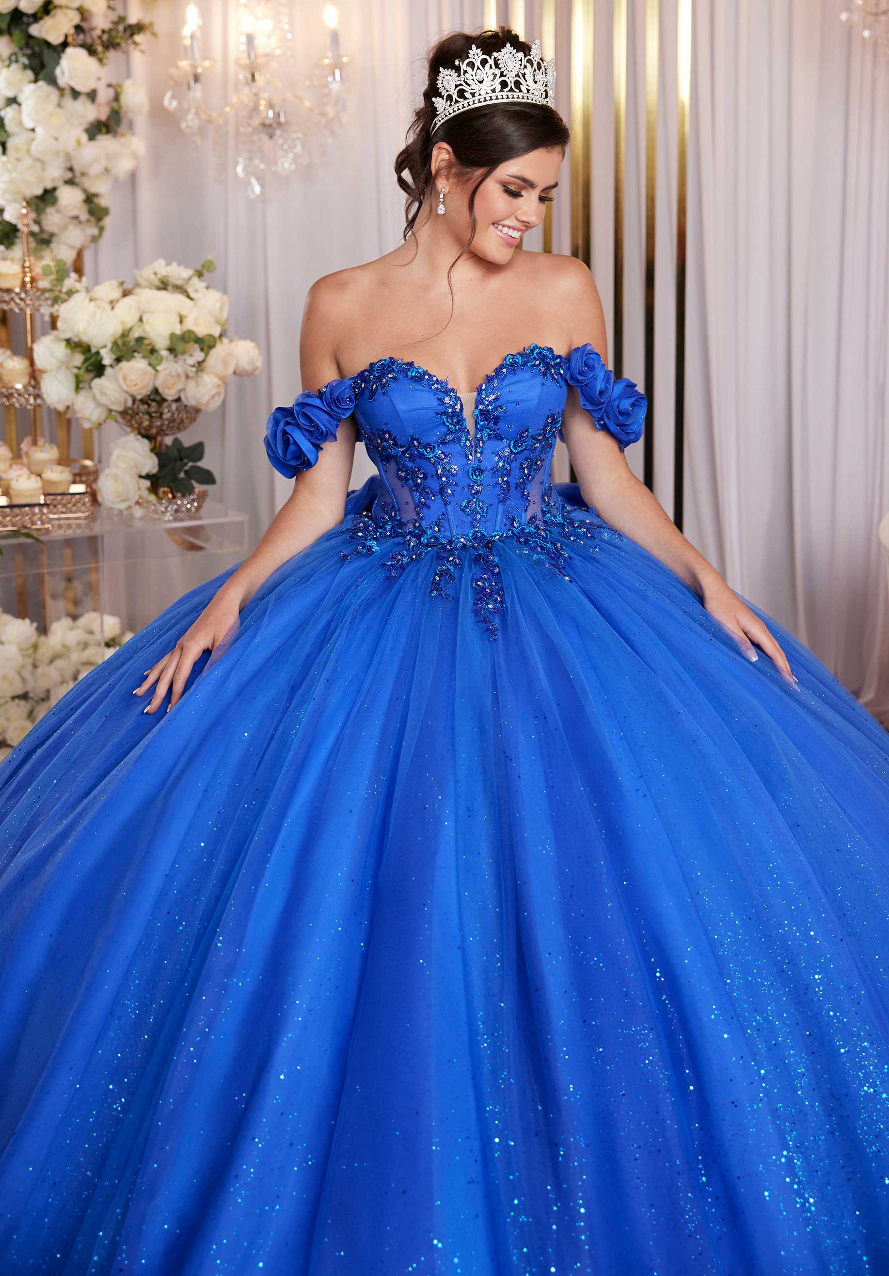 Quinceniera Dresses Quinceañera Dress Long Glitter Corset Ball Gown Regal Royal