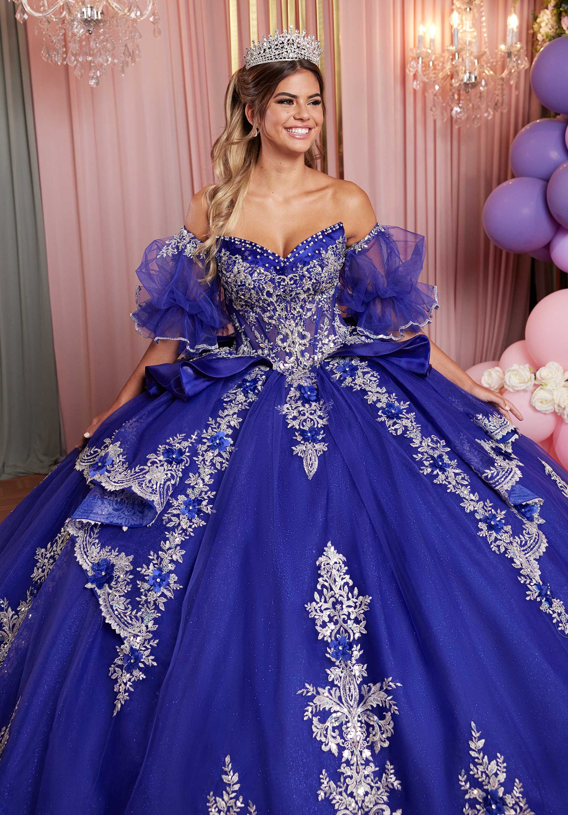 Quinceniera Dresses Long Peplum Tiered Quinceañera Dress Royple