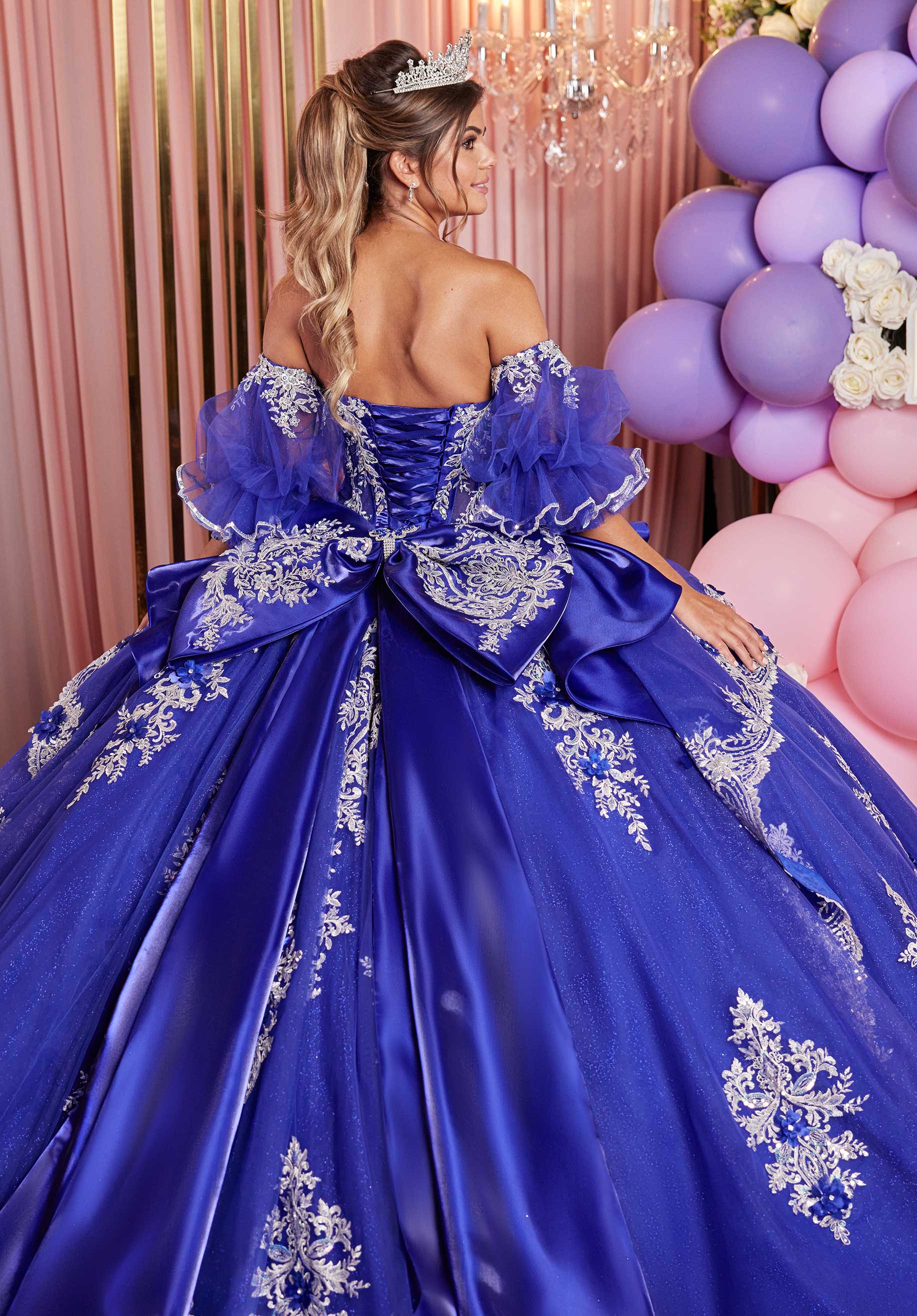 Quinceniera Dresses Long Peplum Tiered Quinceañera Dress Royple