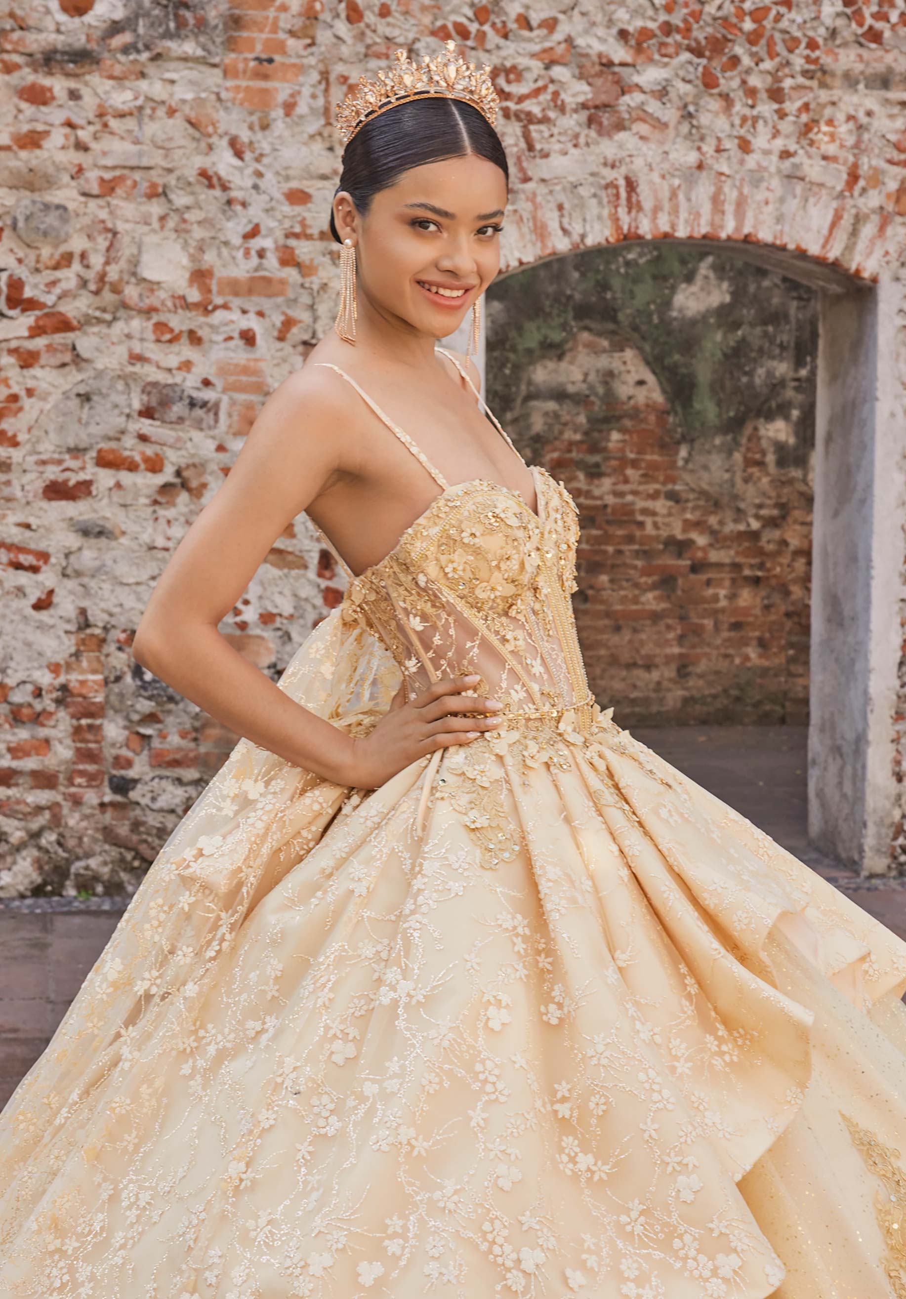 Sweetheart Floor-Length Tulle Quinceañera Ball Gown MGNY Madeline Gardner New York 89537
