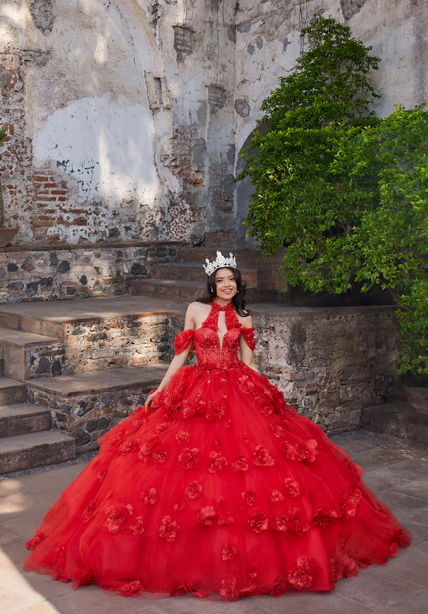 Off-the-Shoulder Floor-Length Tulle Quinceañera Ball Gown MGNY Madeline Gardner New York 89538