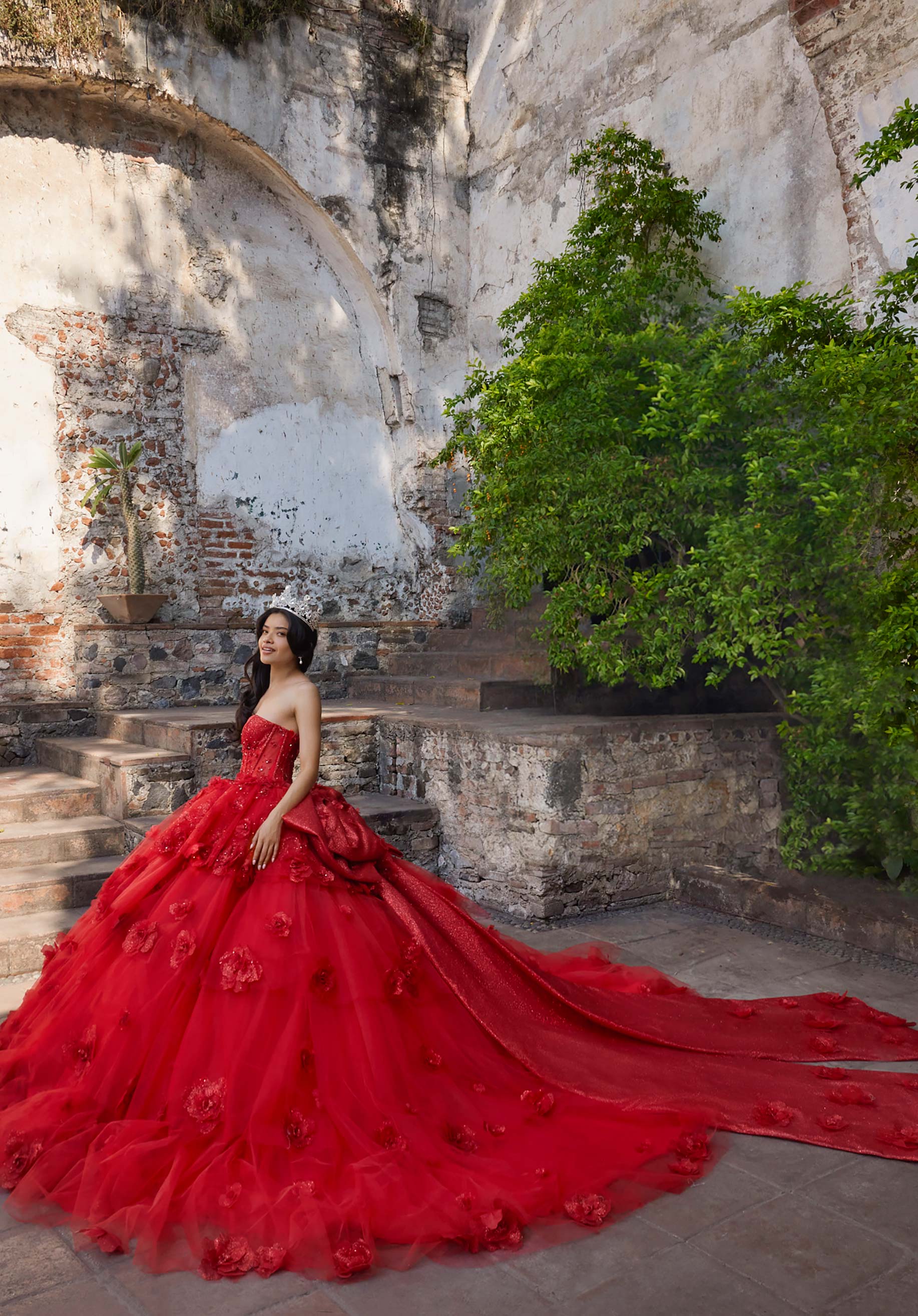 Off-the-Shoulder Floor-Length Tulle Quinceañera Ball Gown MGNY Madeline Gardner New York 89538