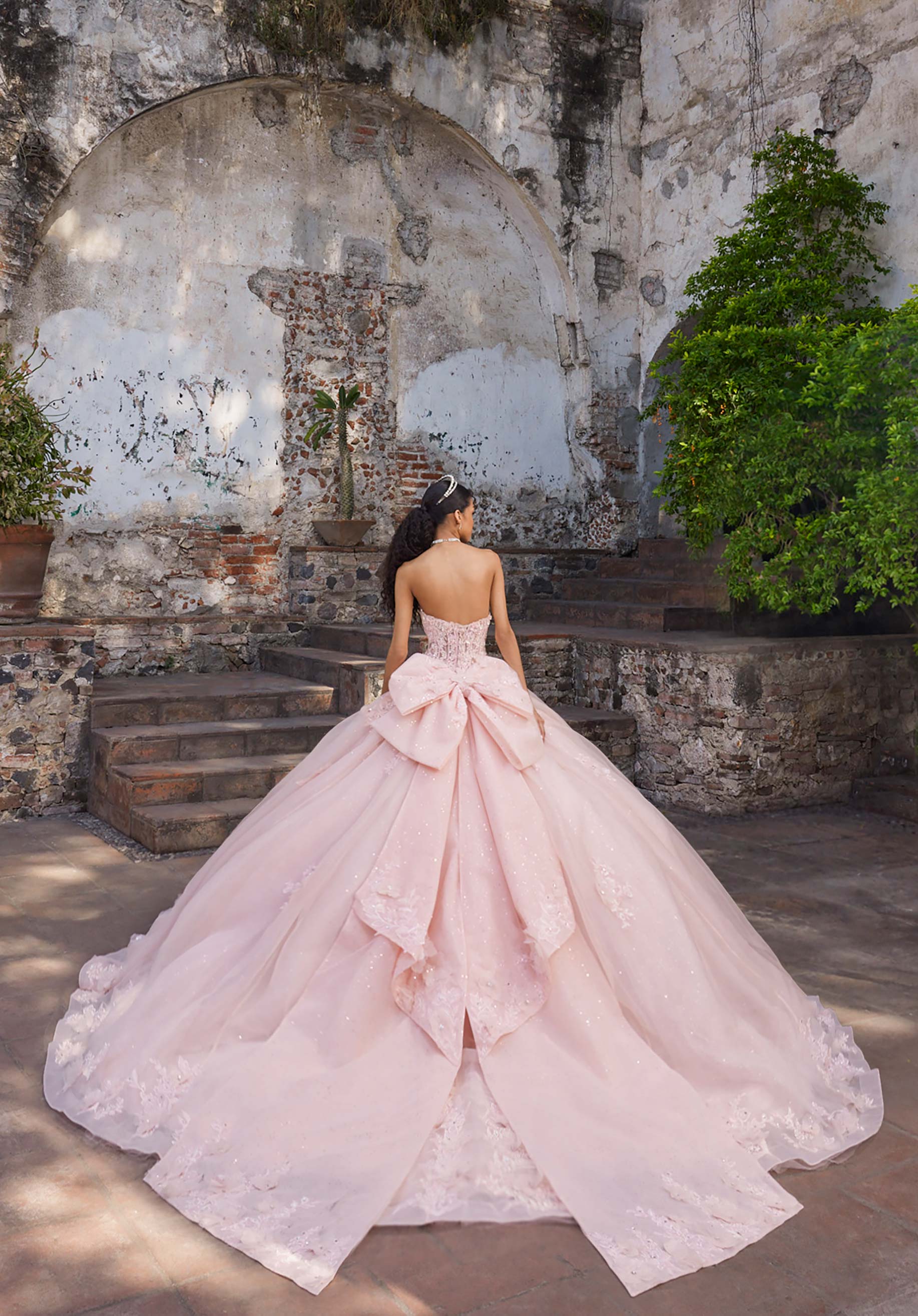 Off-the-Shoulder Floor-Length Tulle Quinceañera Ball Gown MGNY Madeline Gardner New York 89542