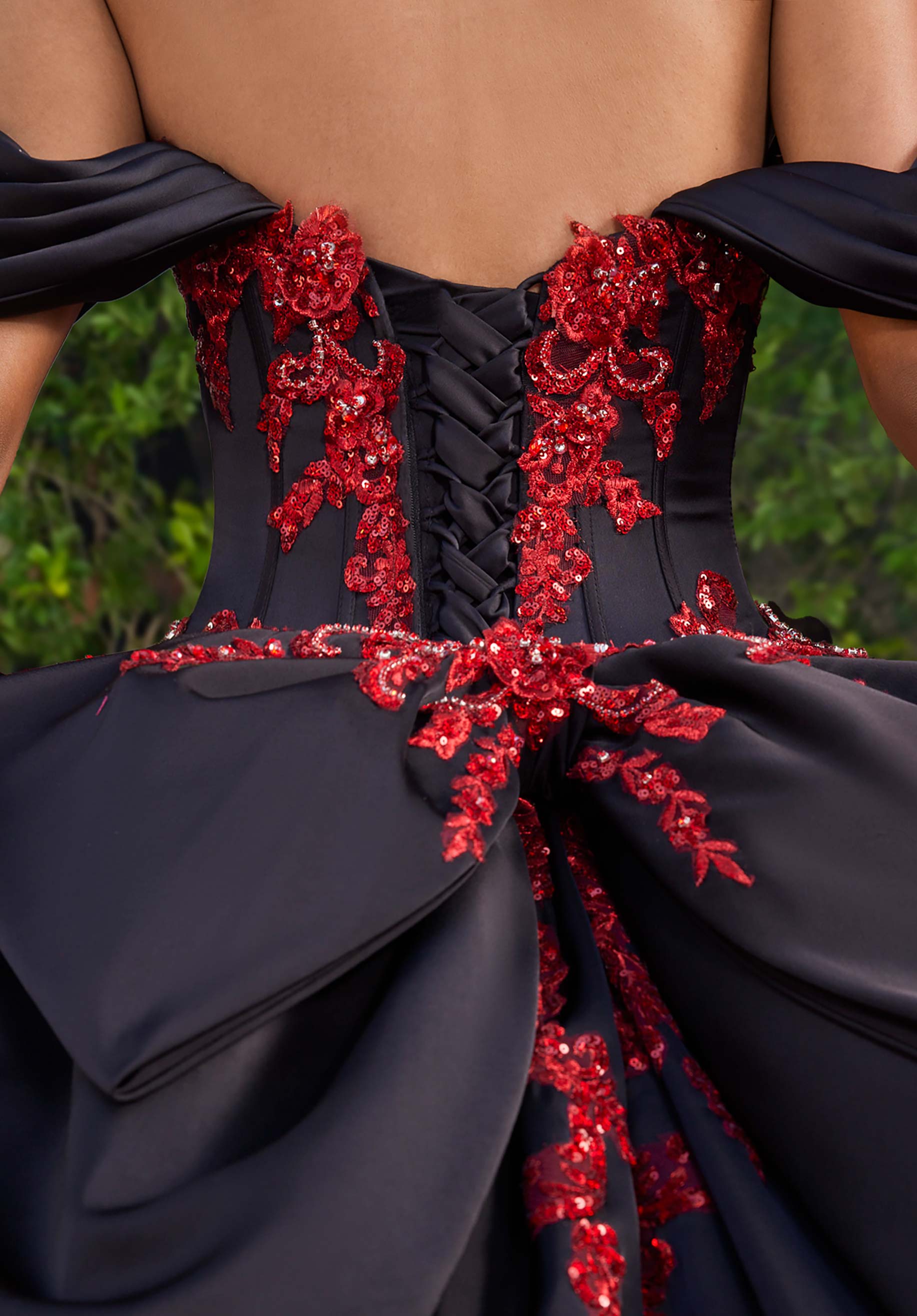 Off-the-Shoulder Floor-Length Tulle Quinceañera Ball Gown MGNY Madeline Gardner New York 89544