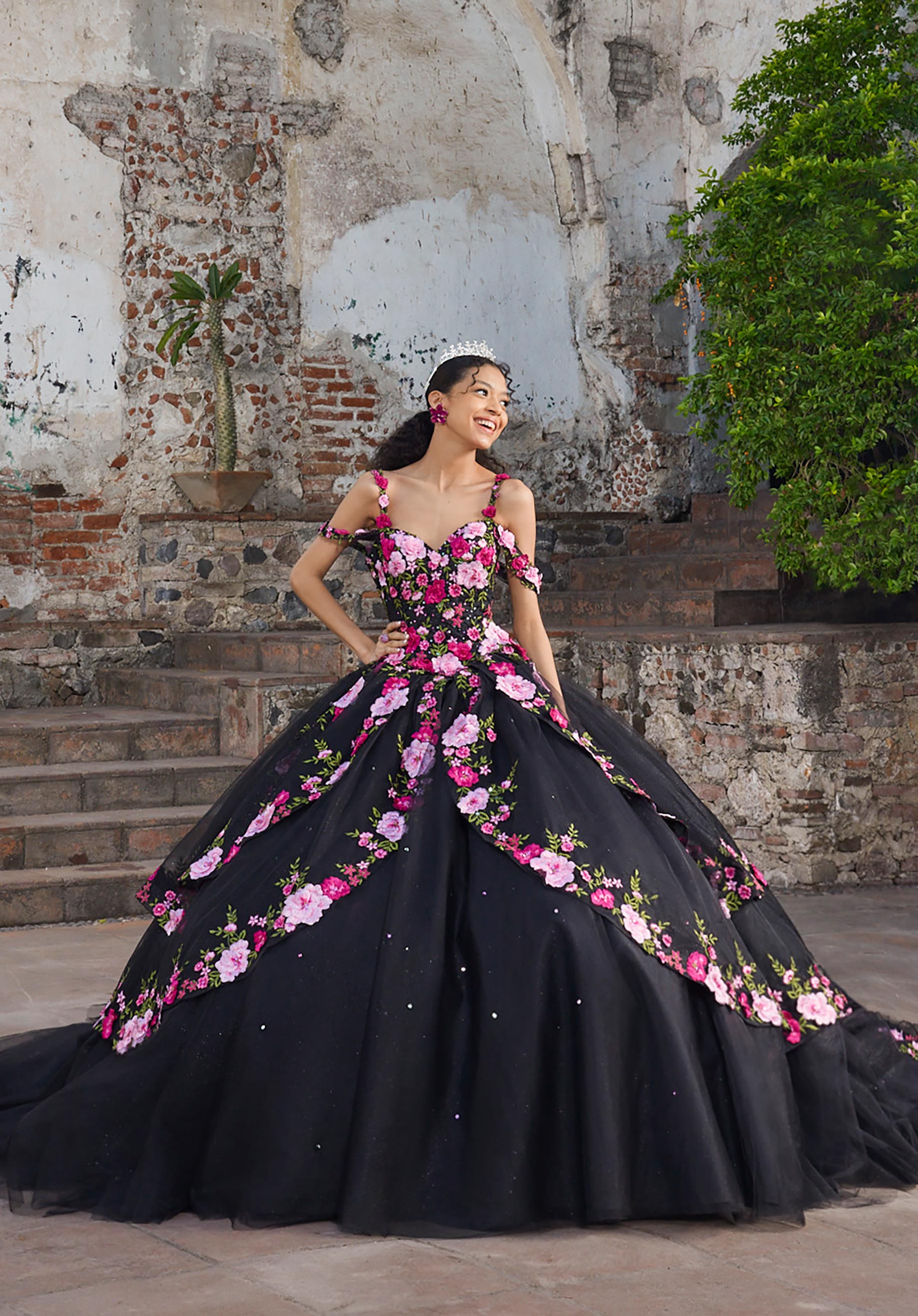 Sweetheart Floor-Length Tulle Quinceañera Ball Gown MGNY Madeline Gardner New York 89545