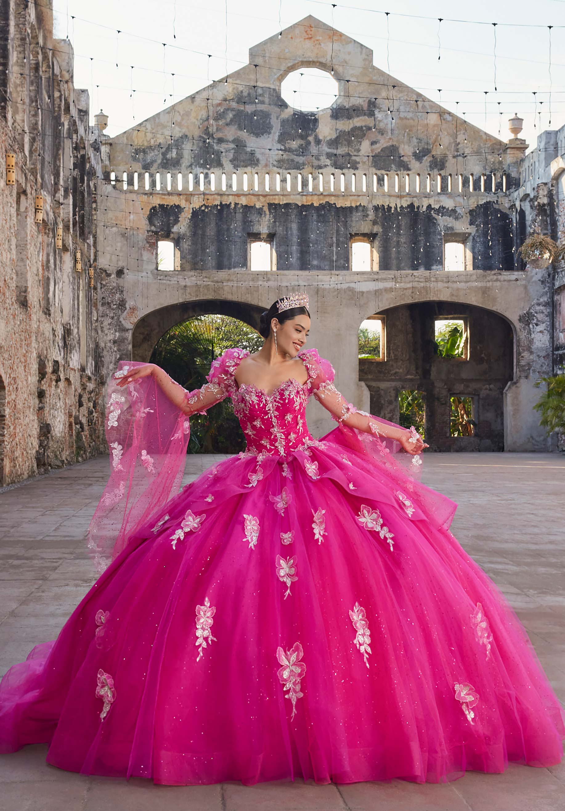 Sweetheart Floor-Length Tulle Quinceañera Ball Gown MGNY Madeline Gardner New York 89548