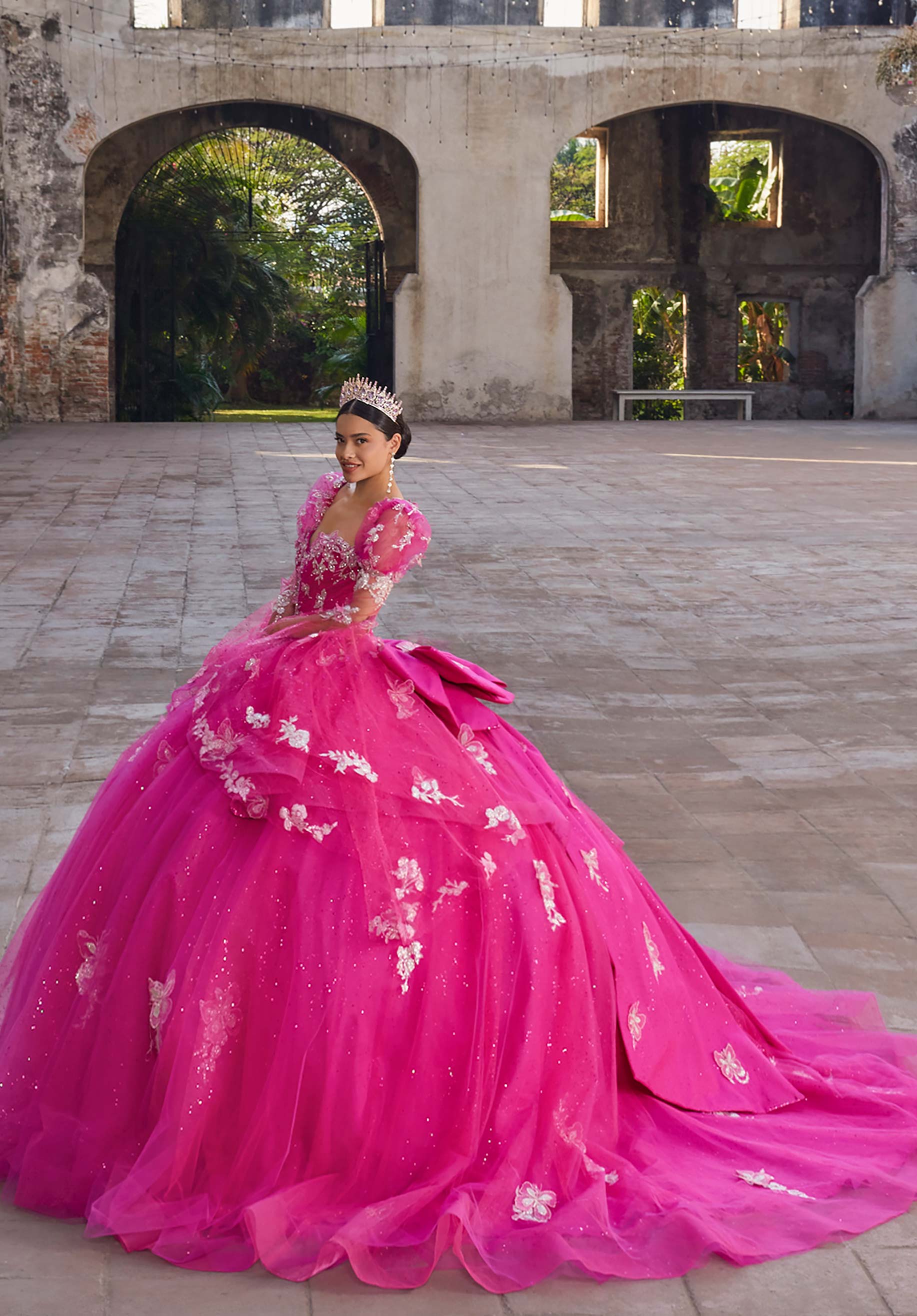 Sweetheart Floor-Length Tulle Quinceañera Ball Gown MGNY Madeline Gardner New York 89548
