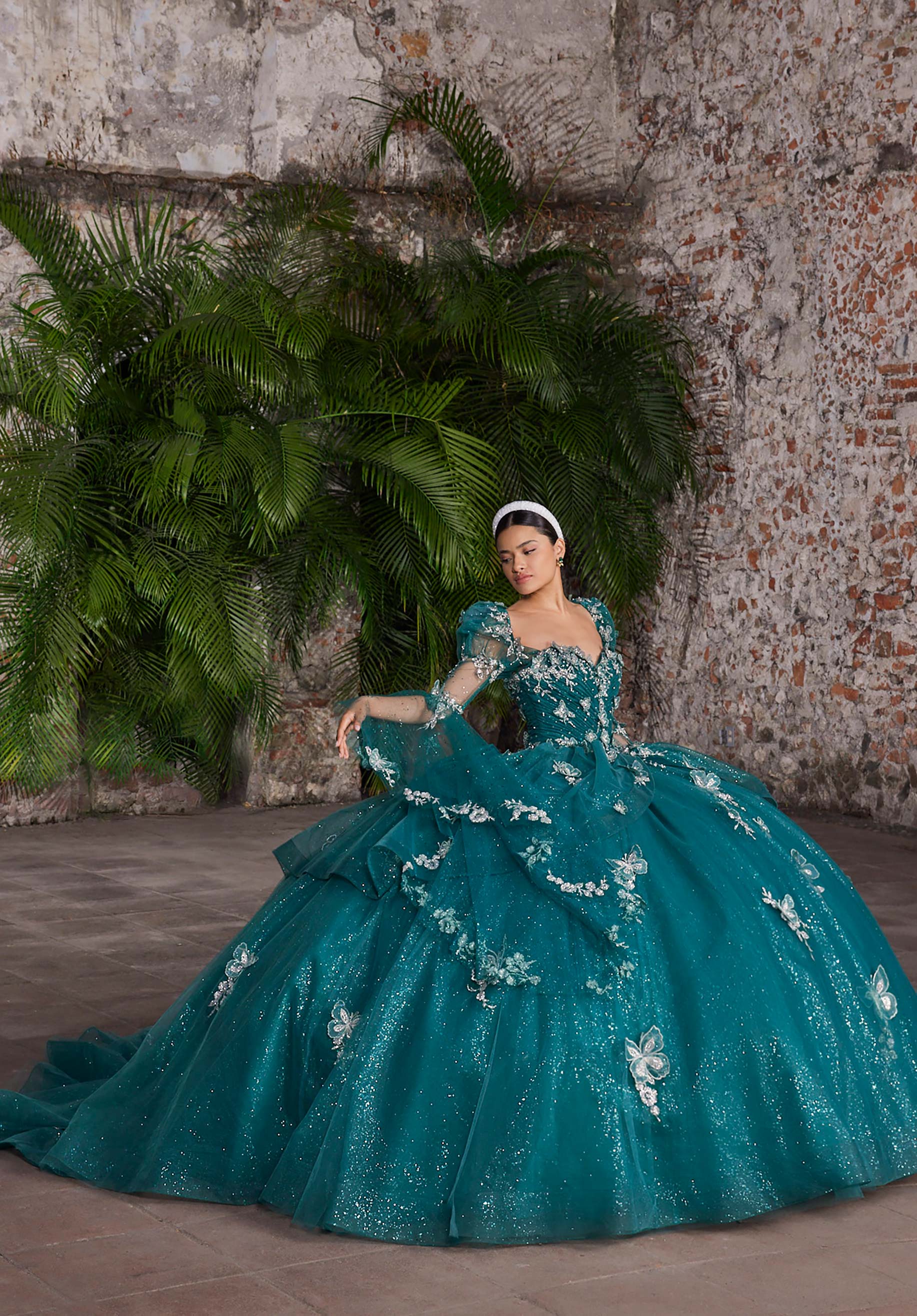Sweetheart Floor-Length Tulle Quinceañera Ball Gown MGNY Madeline Gardner New York 89548