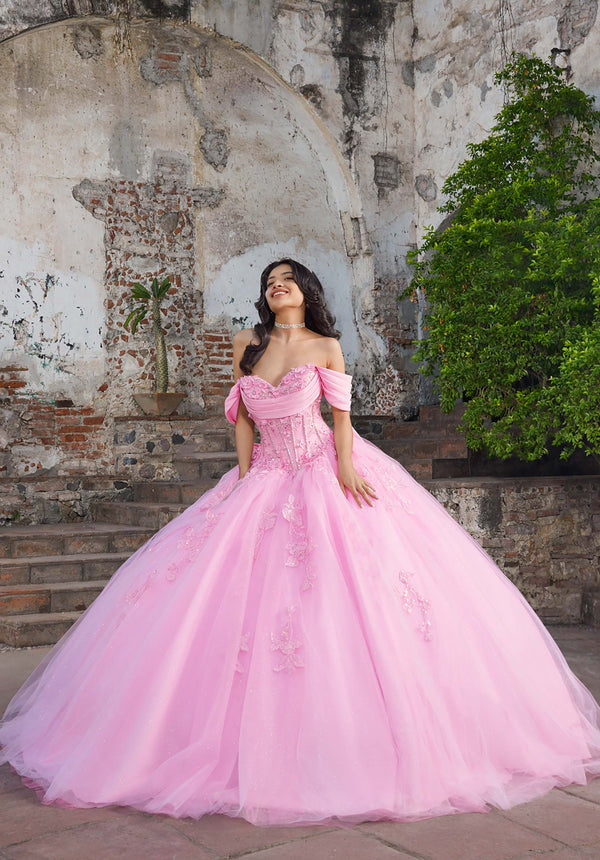 Off-the-Shoulder Floor-Length Tulle Quinceañera Ball Gown MGNY Madeline Gardner New York 89551