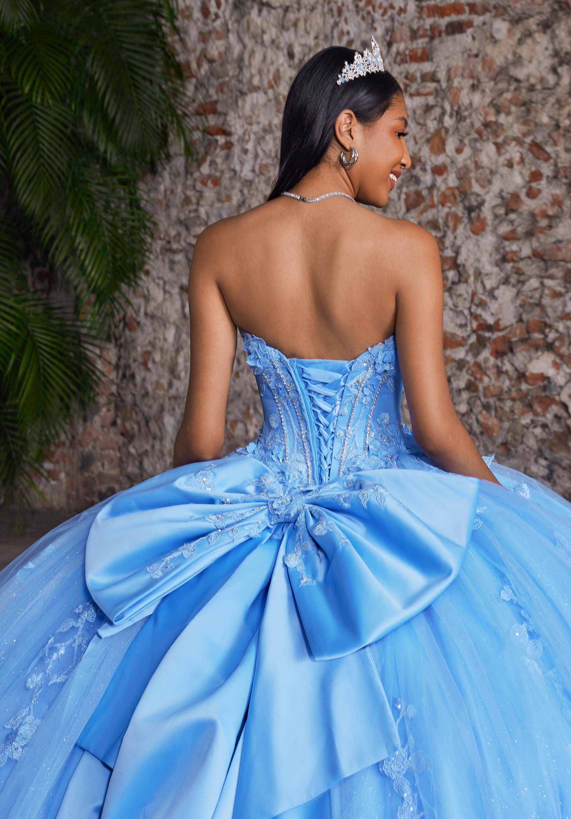 Off-the-Shoulder Floor-Length Tulle Quinceañera Ball Gown MGNY Madeline Gardner New York 89551