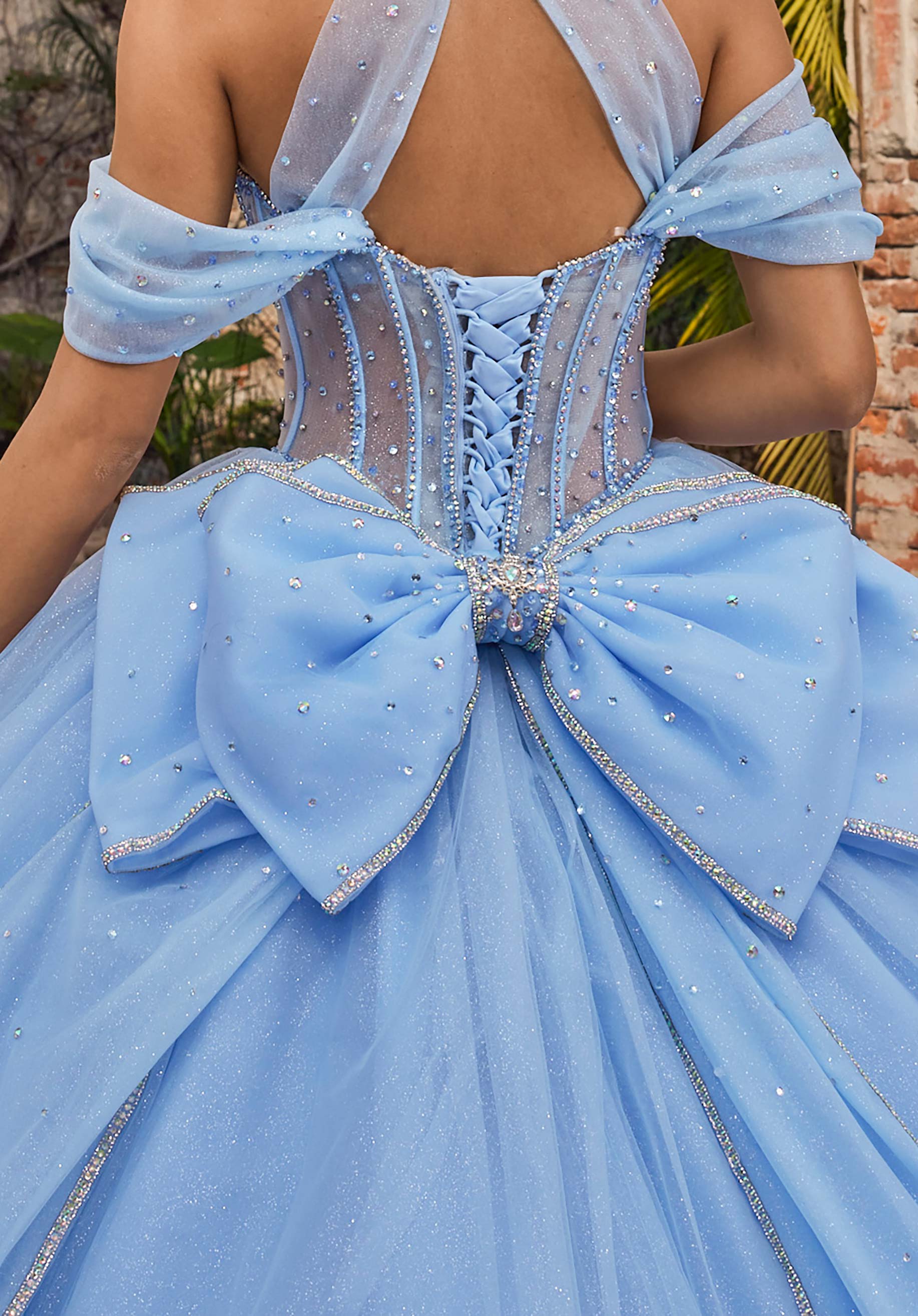 Off-the-Shoulder Floor-Length Tulle Quinceañera Ball Gown MGNY Madeline Gardner New York 89554