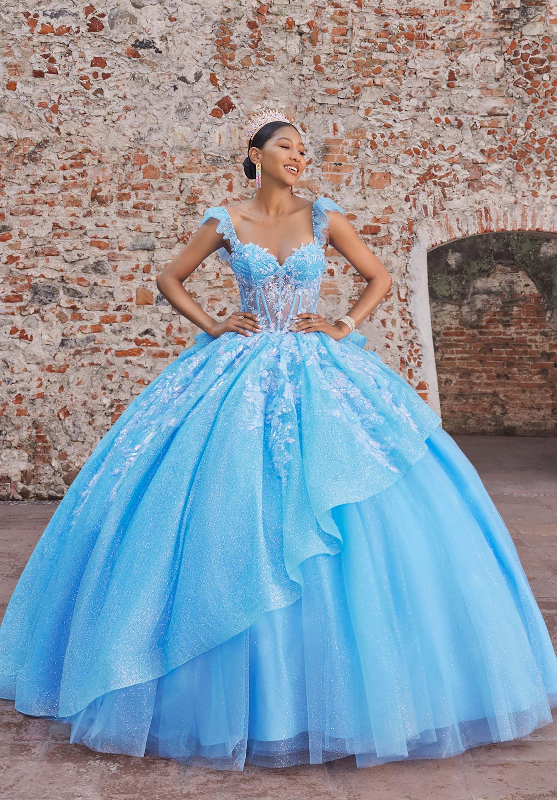 Sweetheart Floor-Length Tulle Quinceañera Ball Gown MGNY Madeline Gardner New York 89555