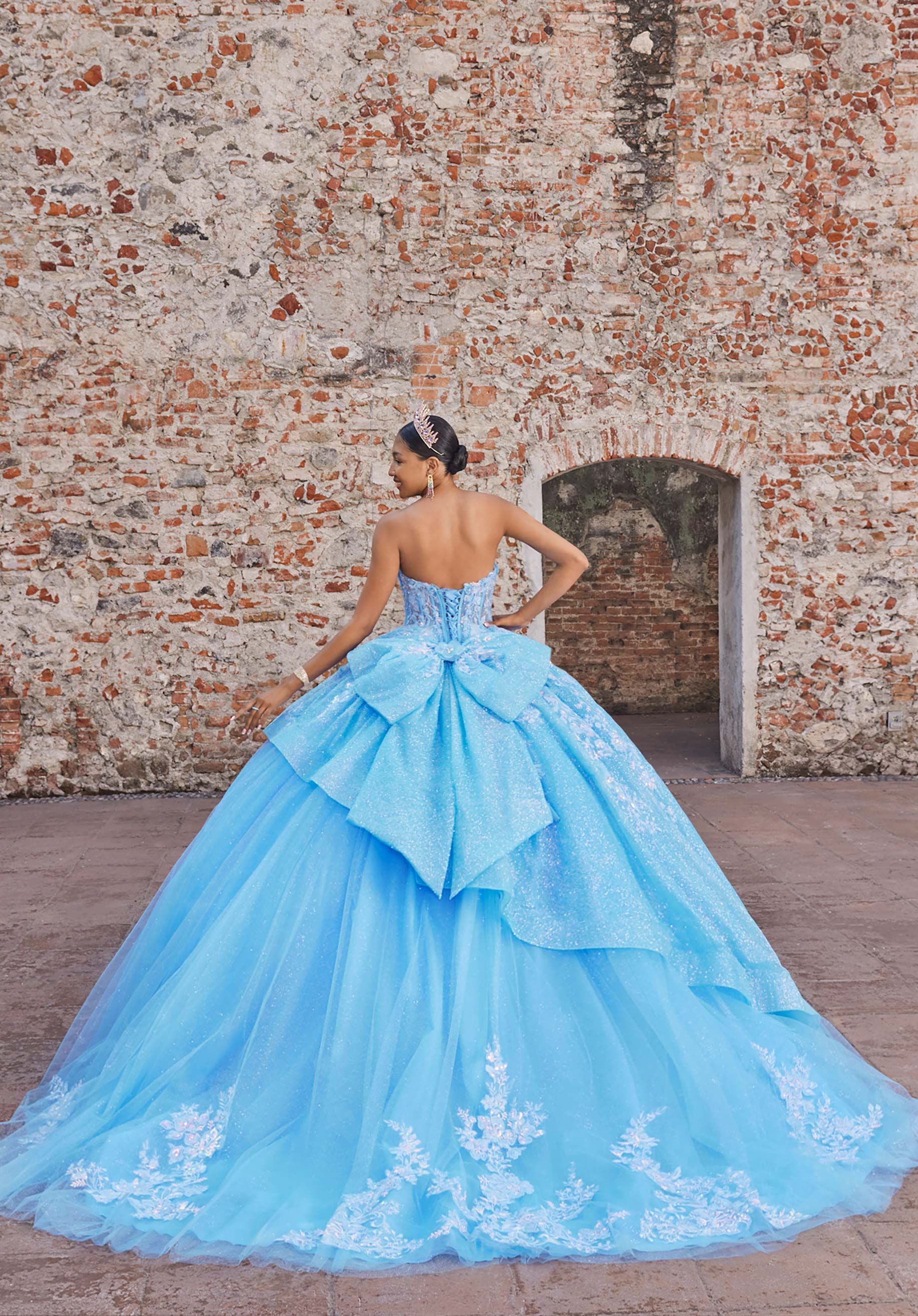 Sweetheart Floor-Length Tulle Quinceañera Ball Gown MGNY Madeline Gardner New York 89555