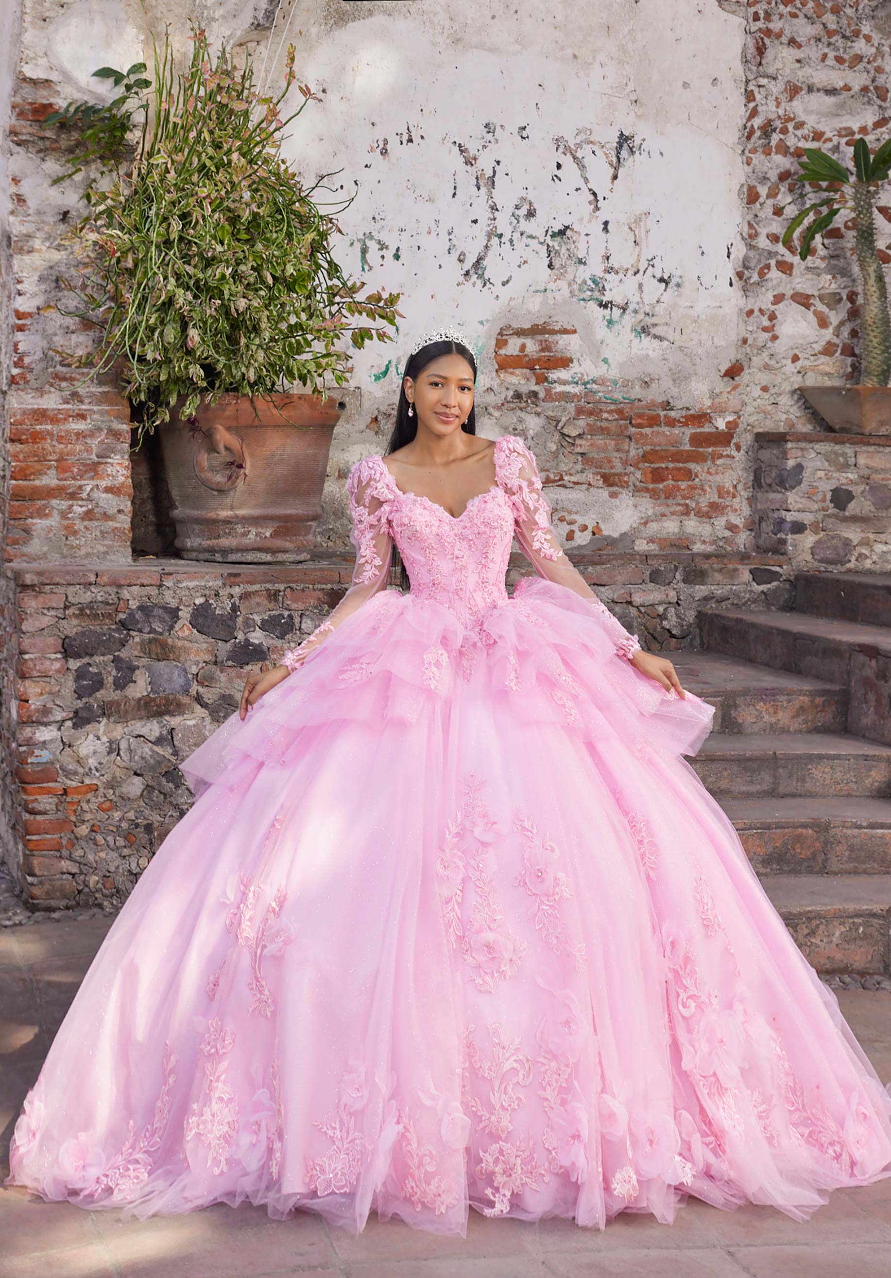 Sweetheart Floor-Length Tulle Quinceañera Ball Gown MGNY Madeline Gardner New York 89558