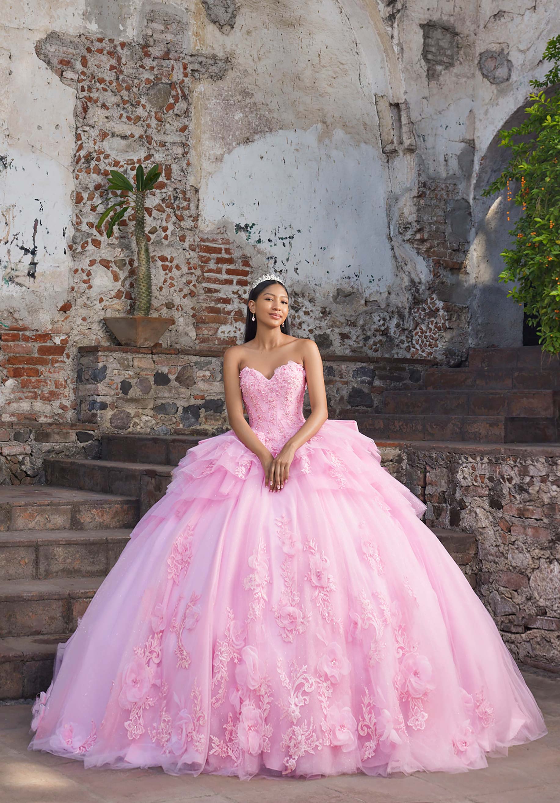 Sweetheart Floor-Length Tulle Quinceañera Ball Gown MGNY Madeline Gardner New York 89558