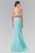Prom Beaded 2 Piece Set Halter Formal Dress - The Dress Outlet Elizabeth K