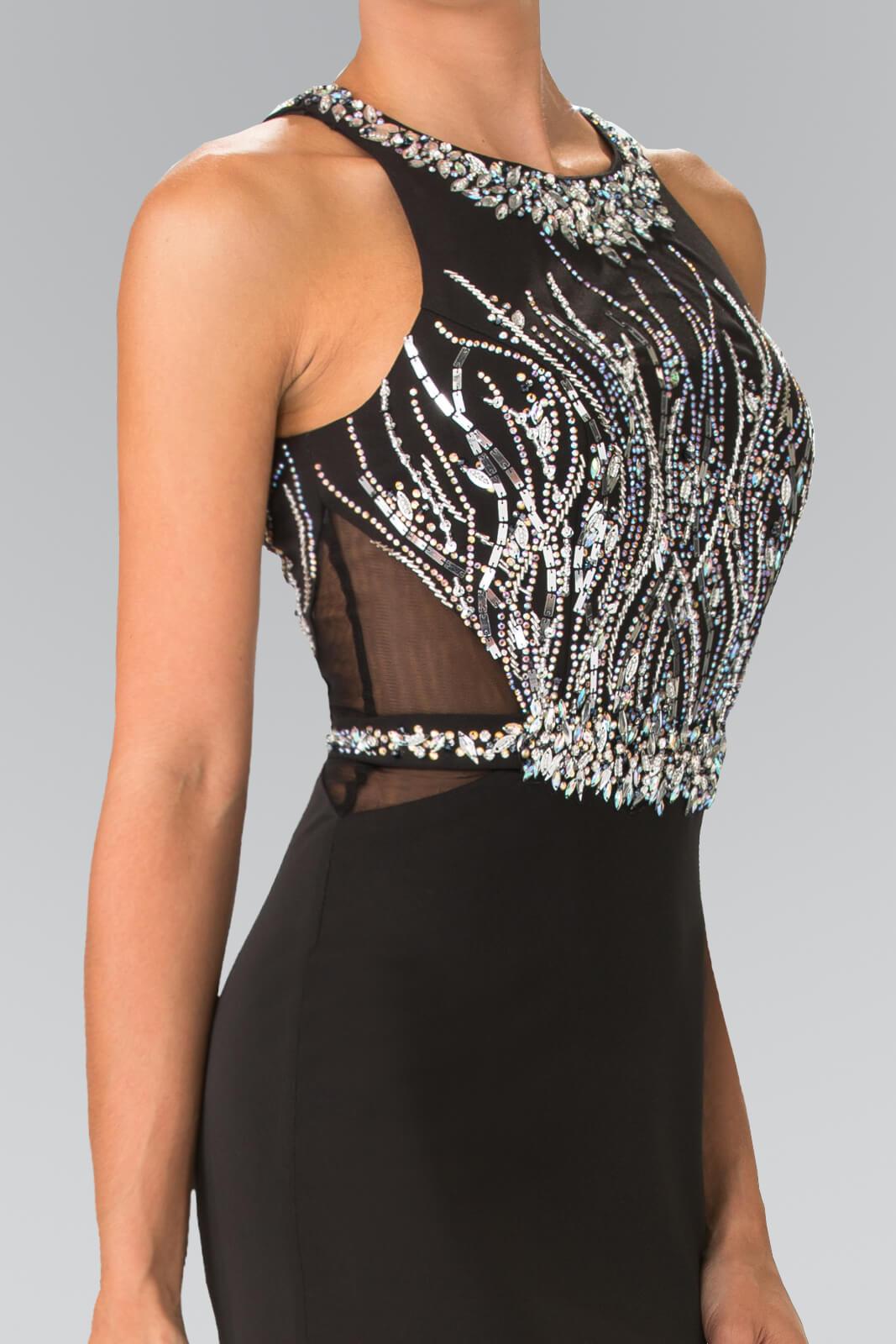 Black Prom Beaded Formal Dress Trumpet Gown