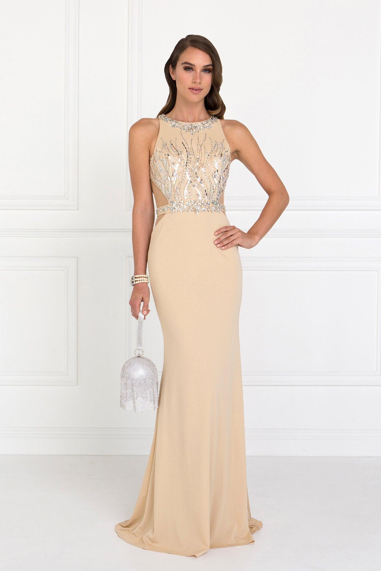 Prom Beaded Formal Dress Trumpet Gown - The Dress Outlet Elizabeth K