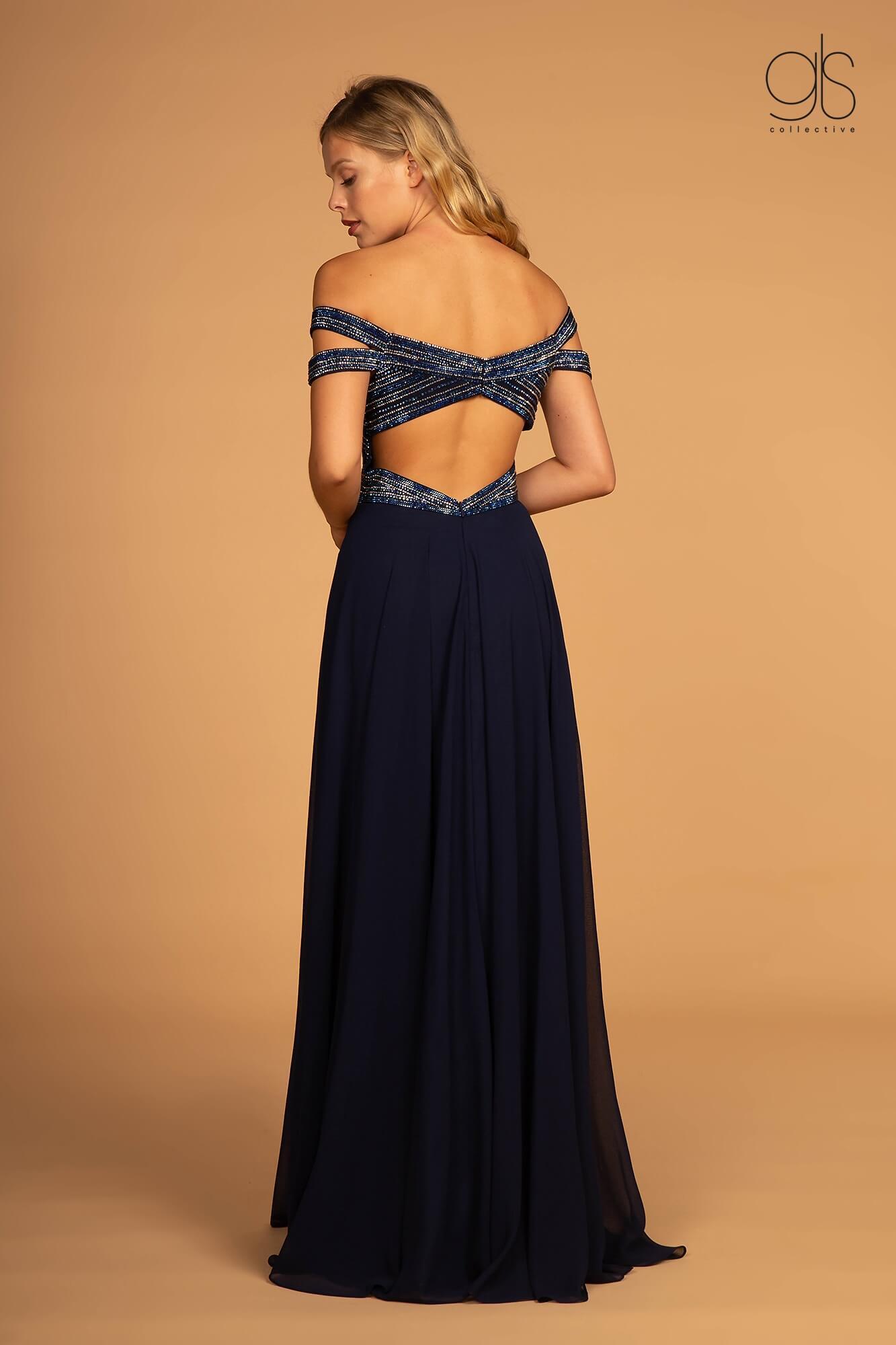 Prom Chiffon Off the Shoulder Evening Dress