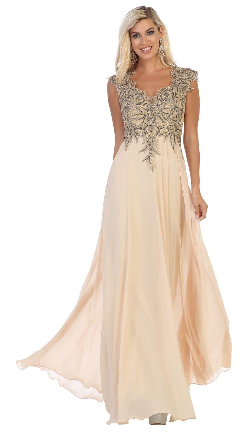 Prom Dress Long Evening Gown Plus Size Formal - The Dress Outlet May Queen