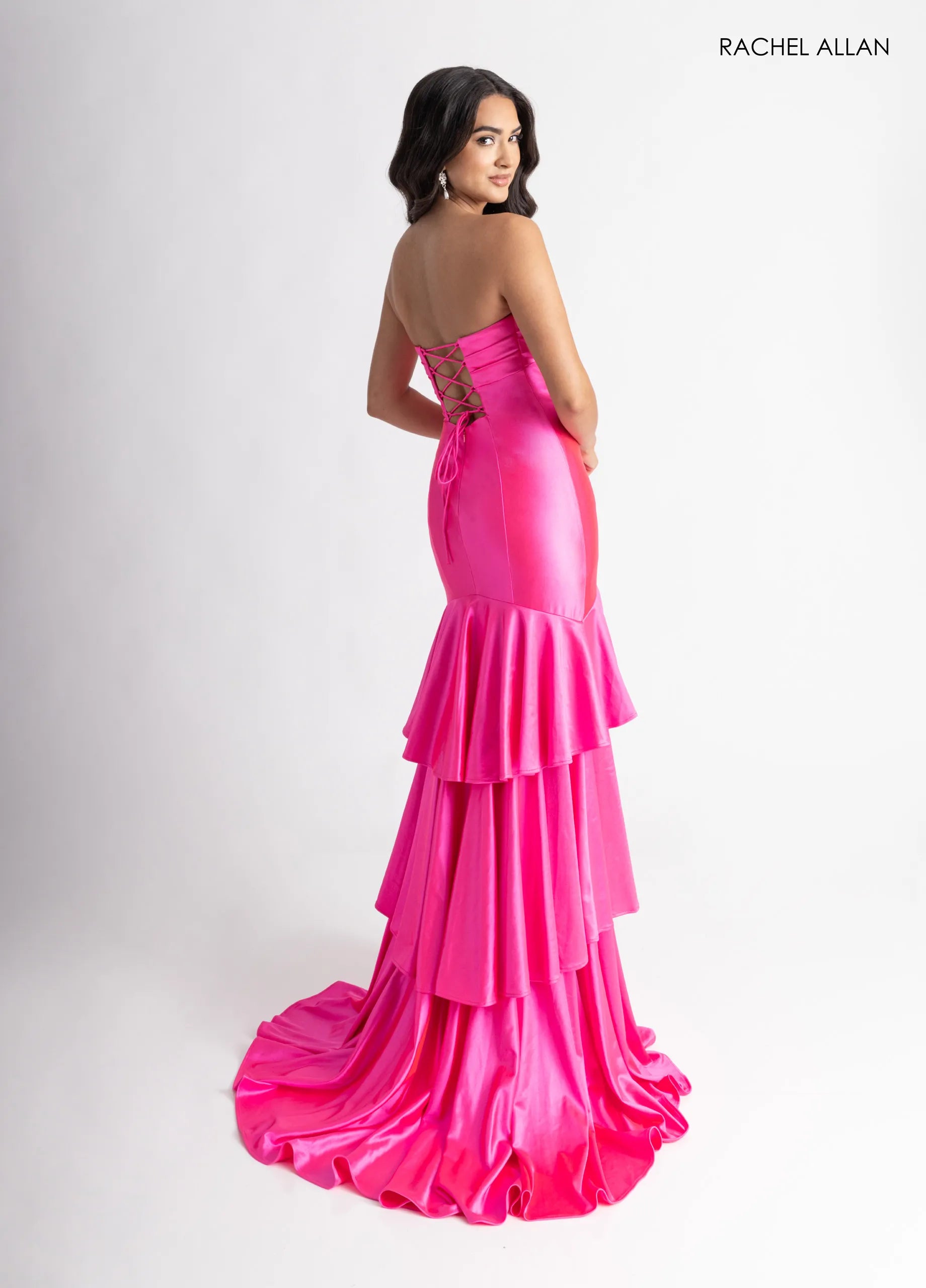 Prom Dresses Long Formal Ruffle Prom Dress Hot Pink