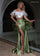 Prom Dresses Long Ruffle Two Piece Slit Formal Prom Dress White Sage