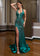 Prom Dresses Long Fitted Formal Slit Prom Dress Emerald