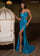 Prom Dresses Prom Fitted Long Sequin Slit Formal Dress Ocean Blue