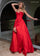 Prom Dresses Long Slit Ball Gown Formal Prom Dress Red
